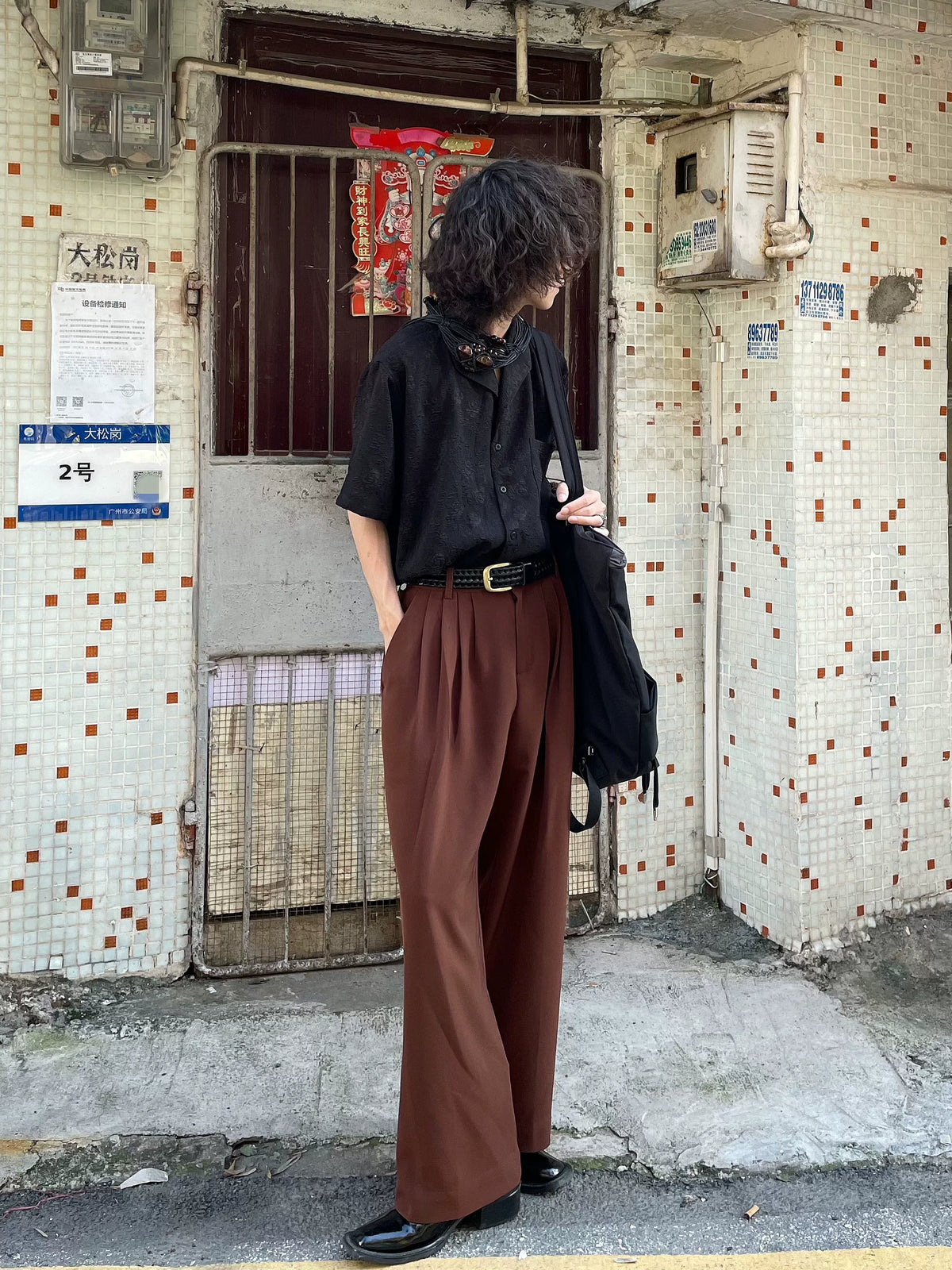 Obsidian Rose Jacquard Camp Shirt