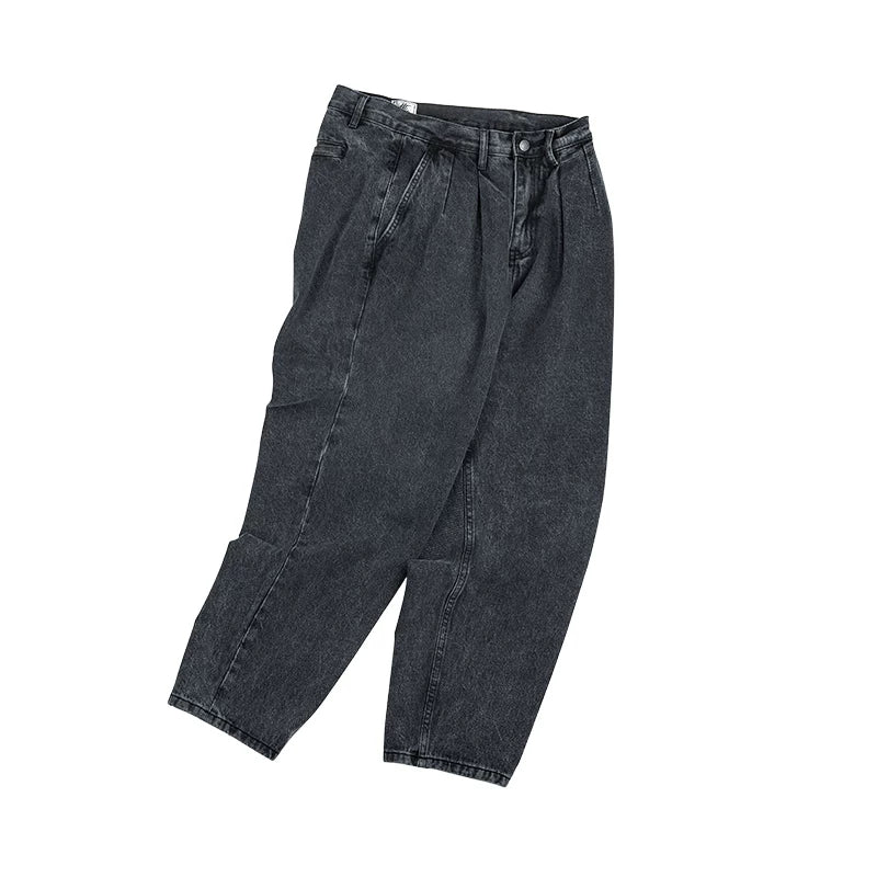 Taper Crest Vintage Wash Pleated Jeans