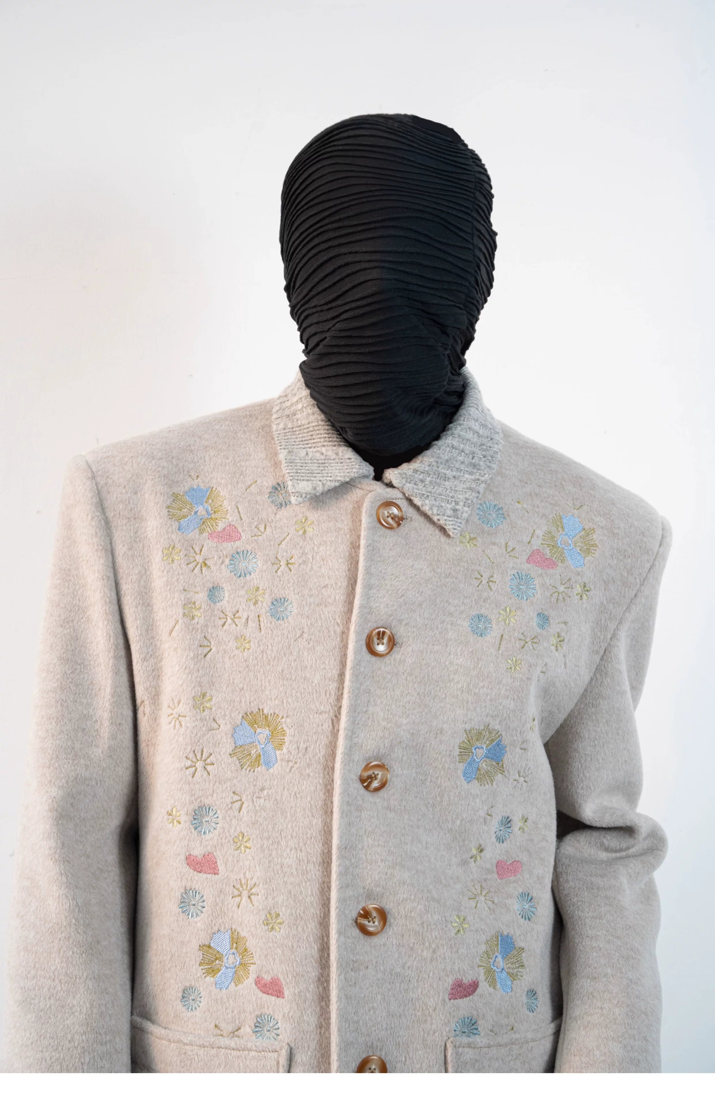 Blush Meadow Embroidered Wool Jacket