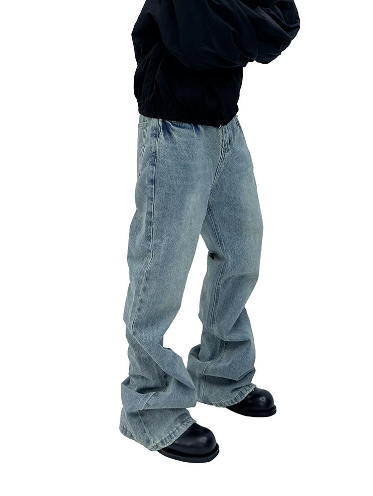 Stone Wash Stacked Baggy Jeans