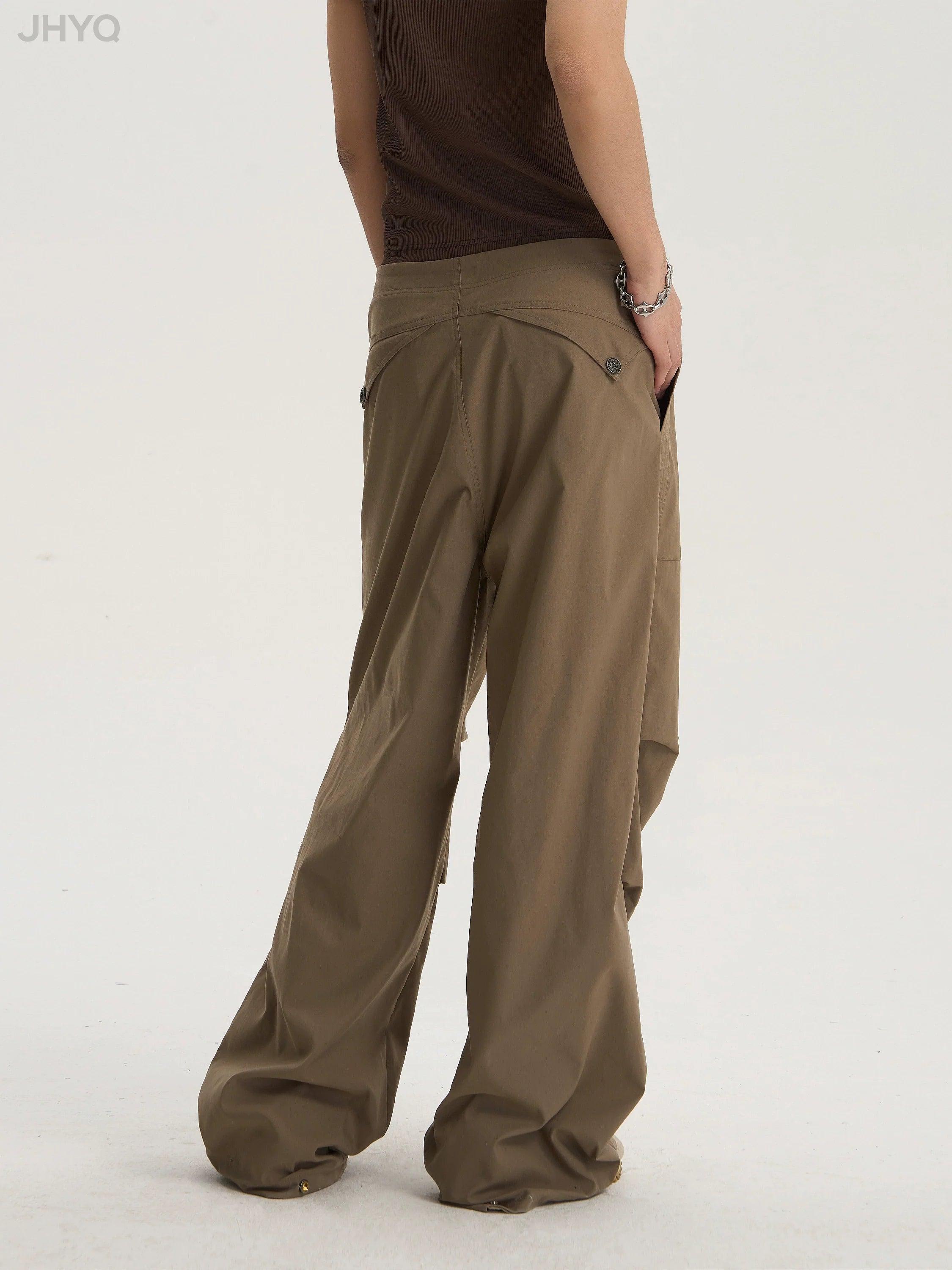 Pleated Tactical Drawstring Pants - chiclara