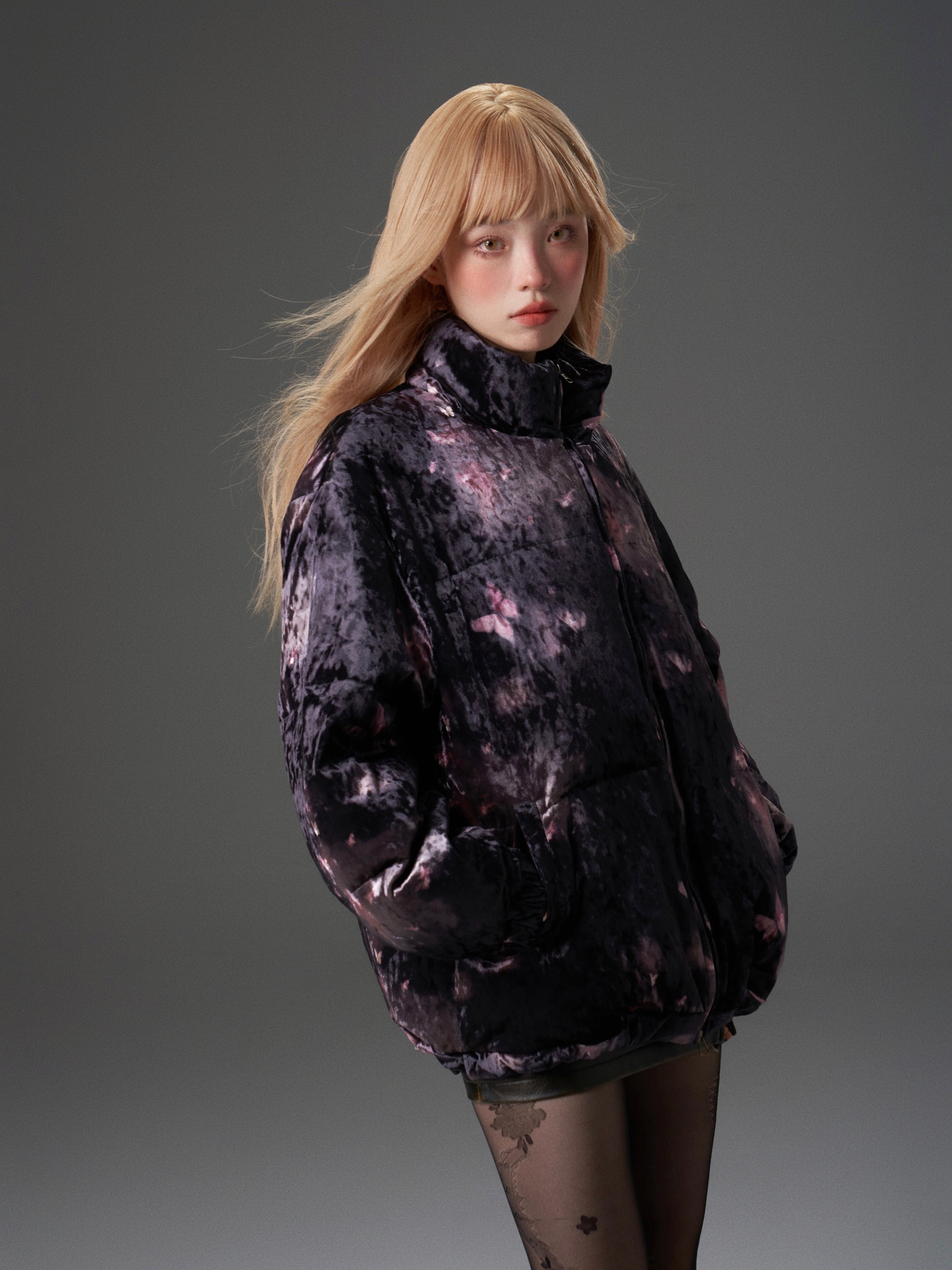 Smudged Velvet Butterfly Jacket