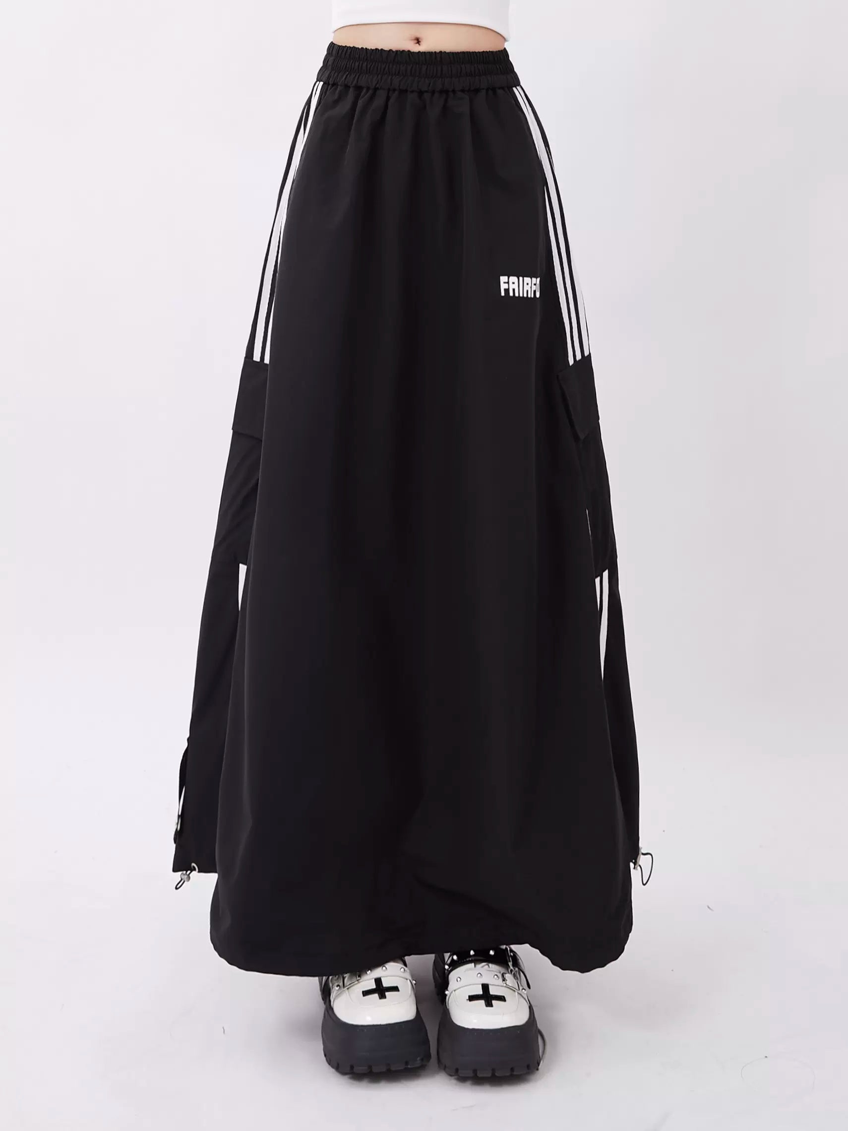 Sports Loose A-Line Long Skirt - chiclara