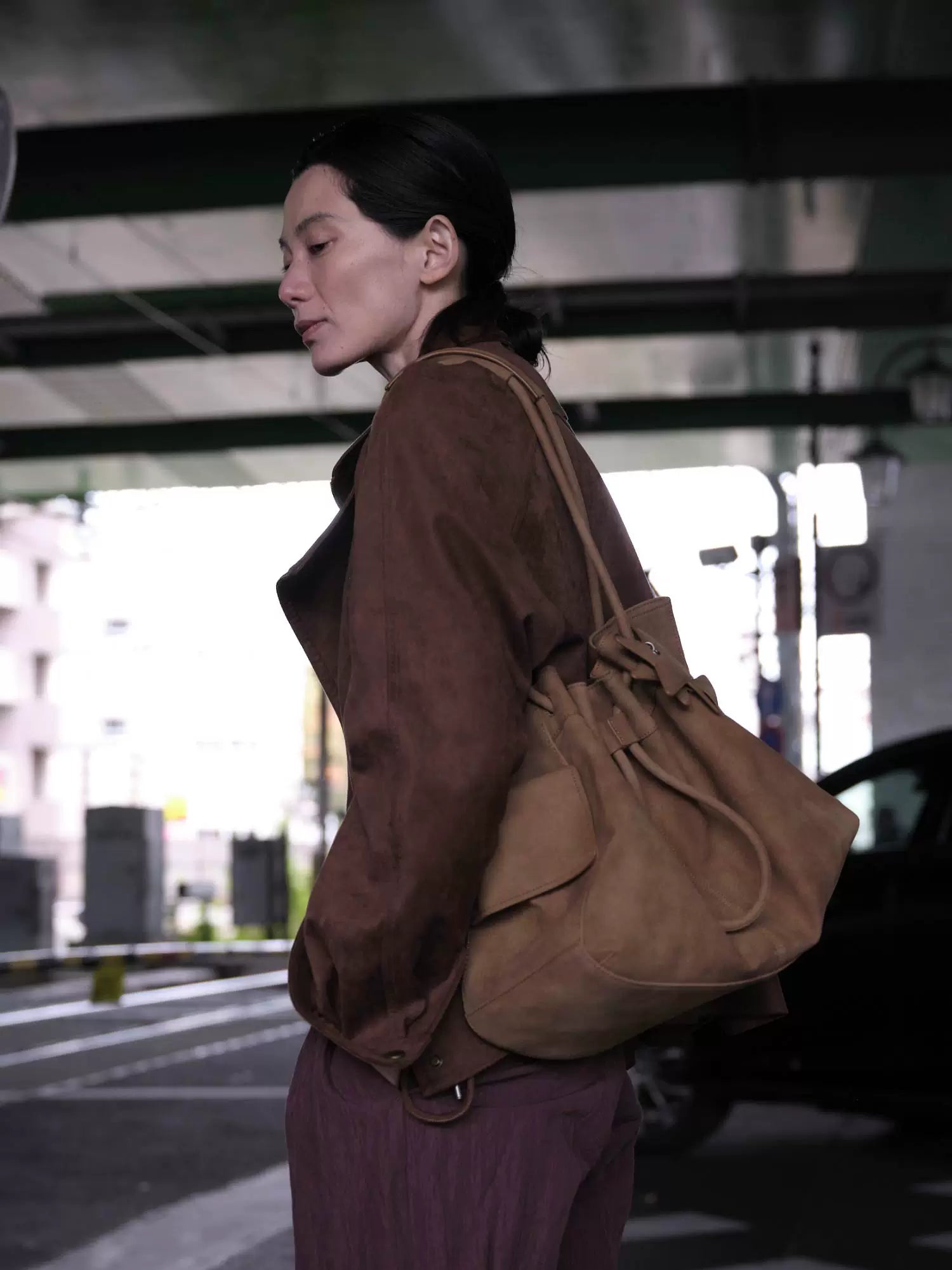 Drawstring Cloud Shoulder Bag - view 4