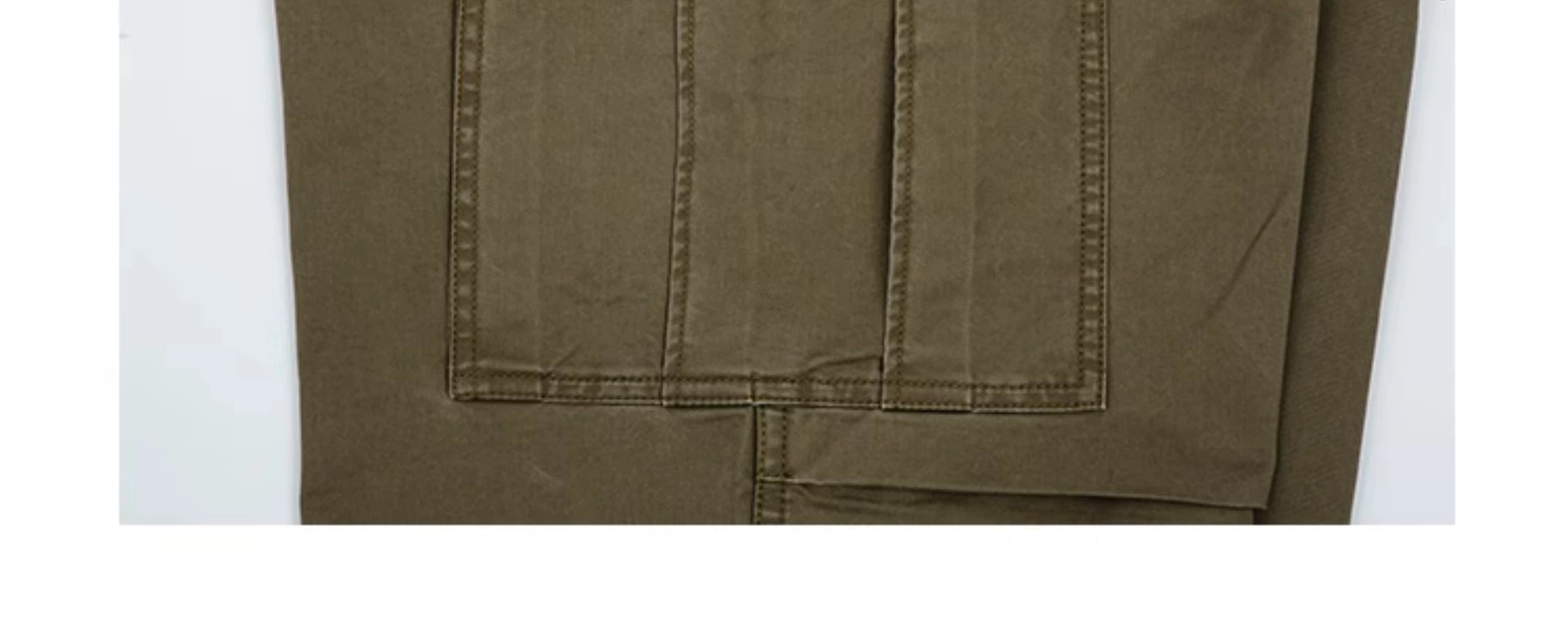 Military Green Straight Cargo Pants