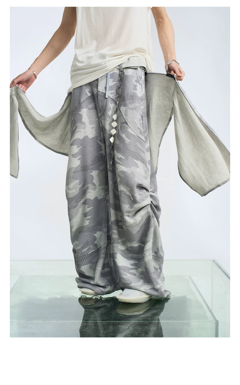 Layered Camouflage Balloon Sweatpants