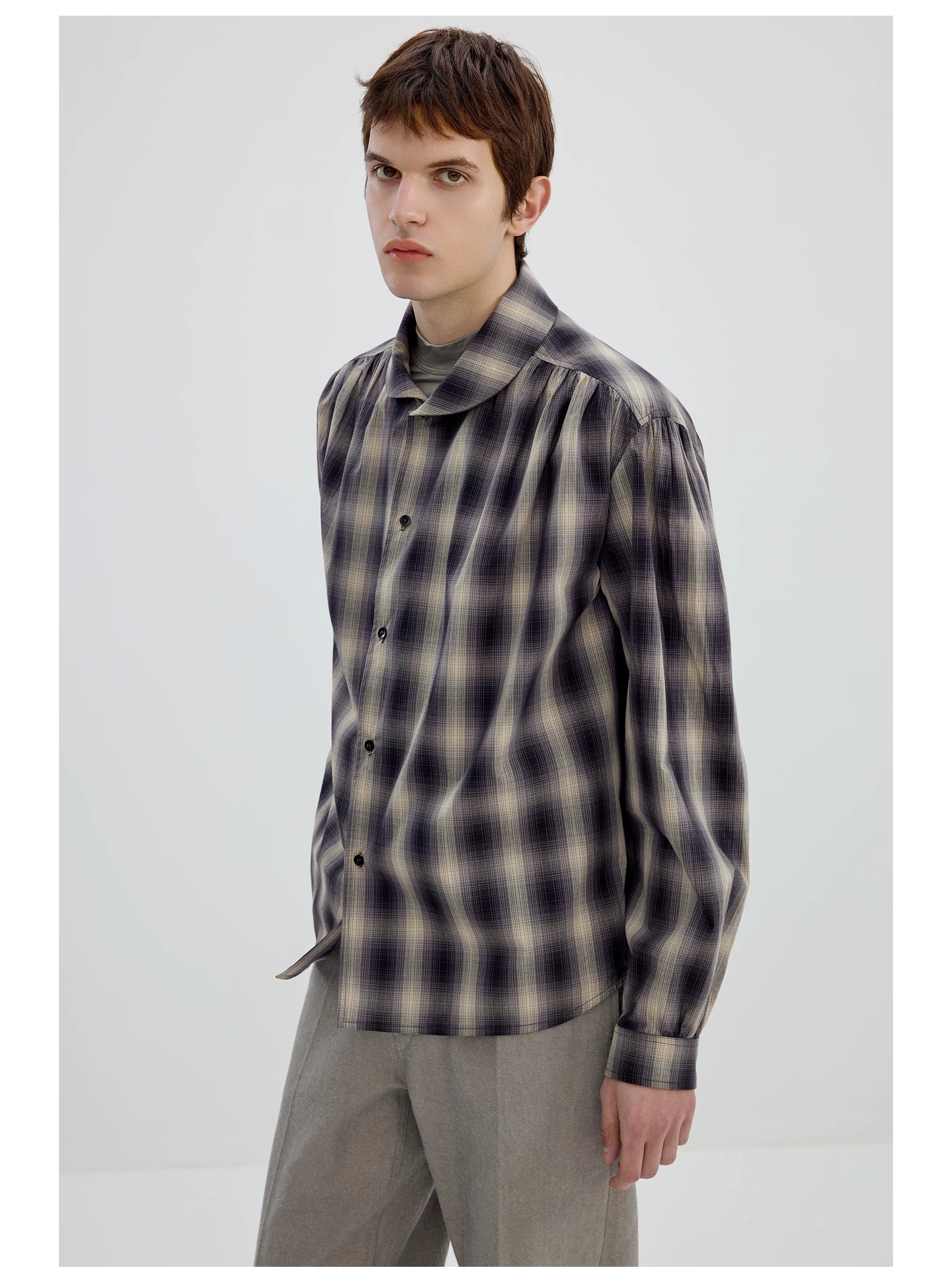 Oversized Plaid Button-Up Shirt