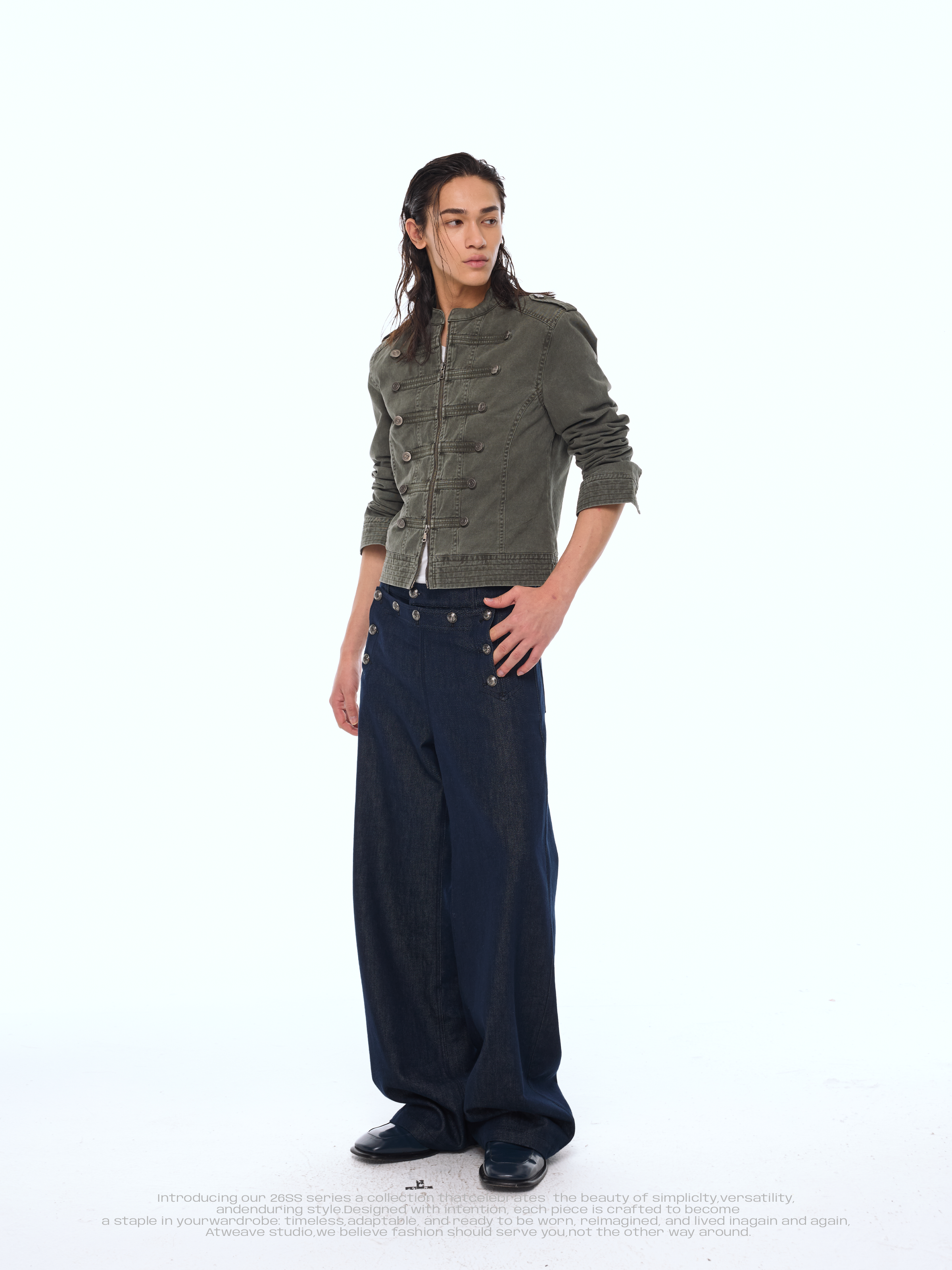 Olive Regiment Cropped Field Jacket