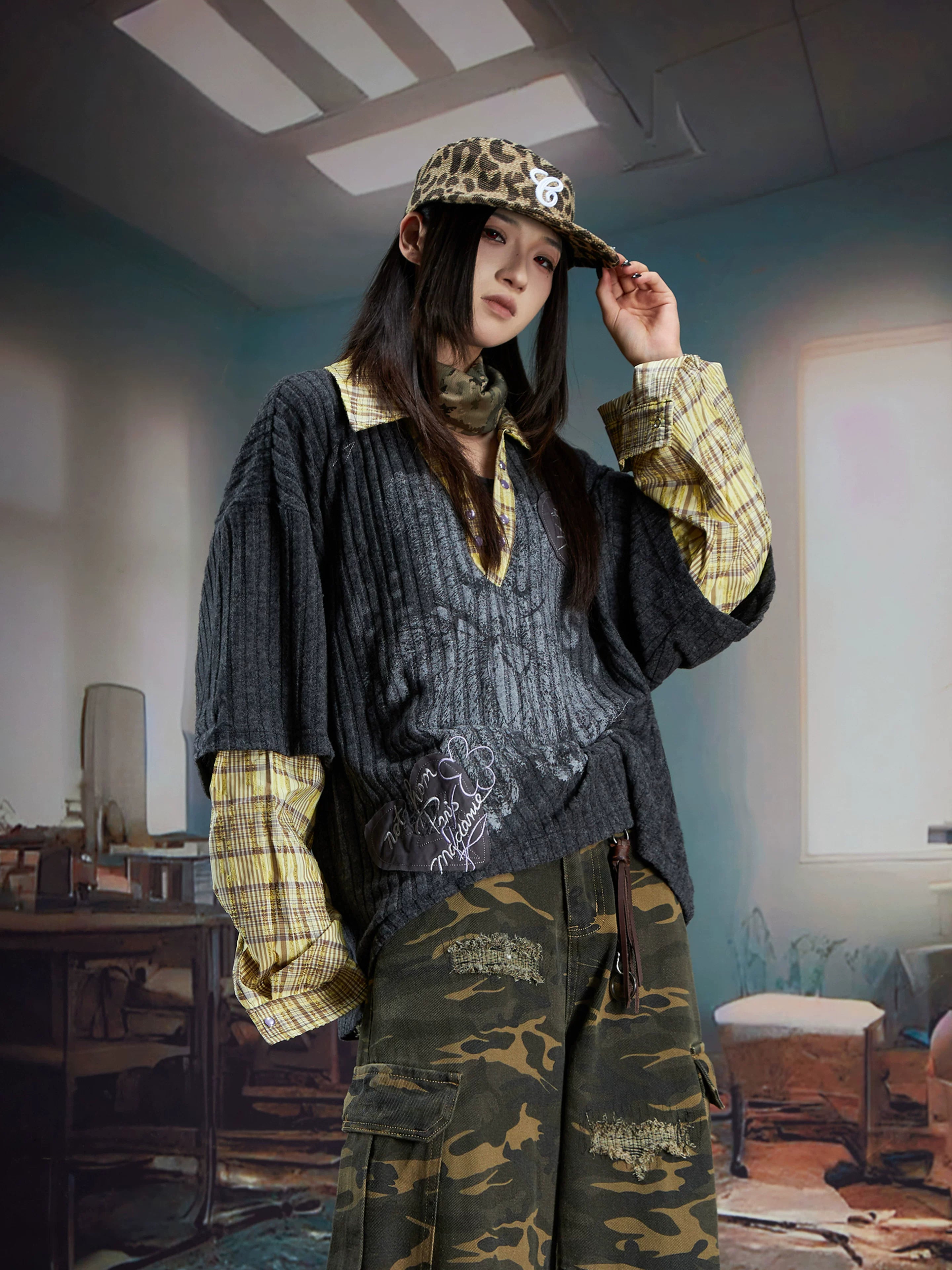 Harvest Patchwork Plaid Nomad Pullover