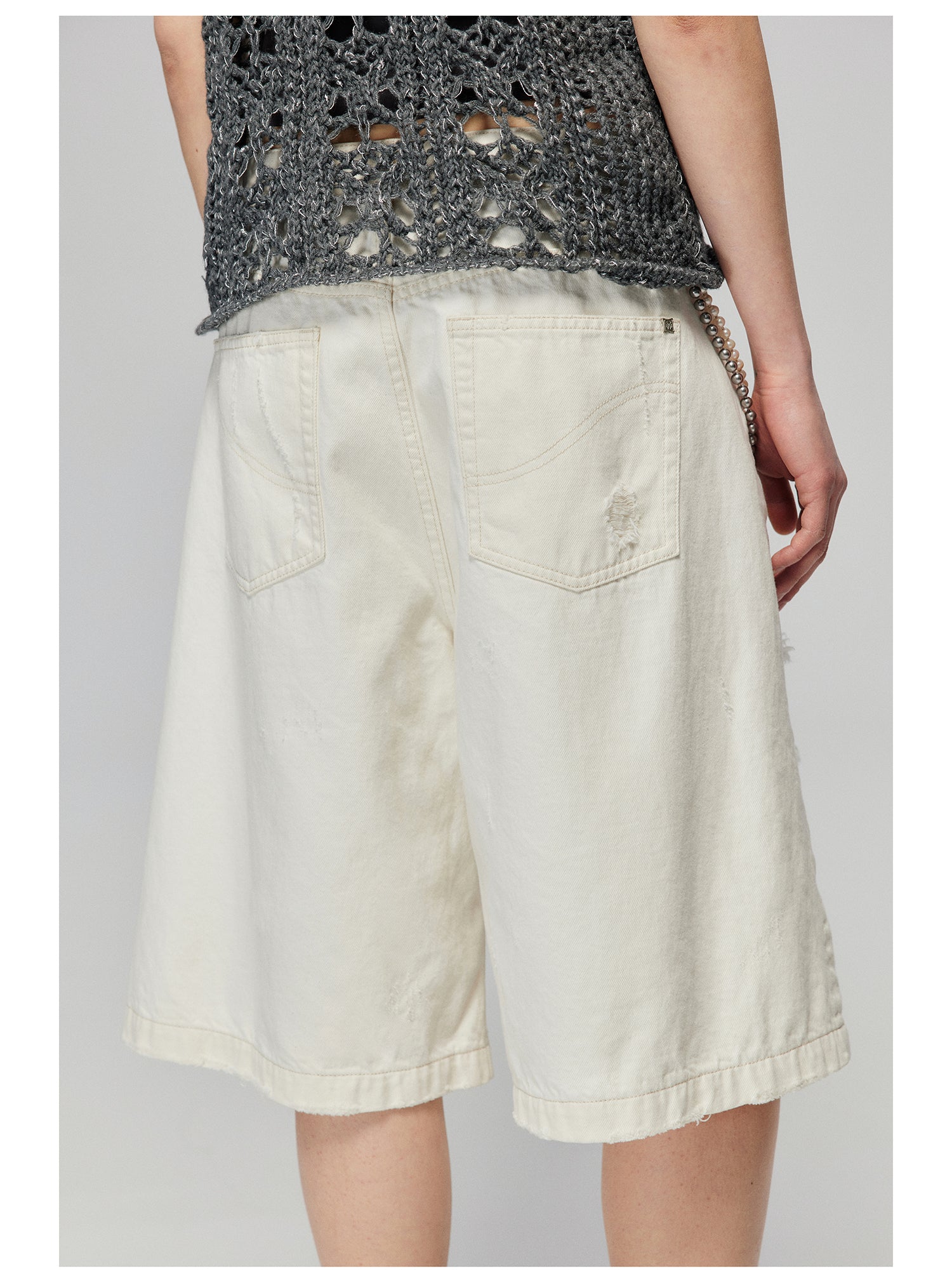 Distressed Denim Culottes