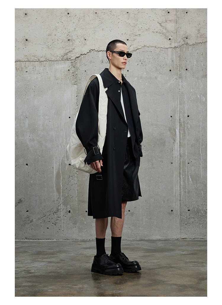 Twill Classic Lapel Long Trench Coat