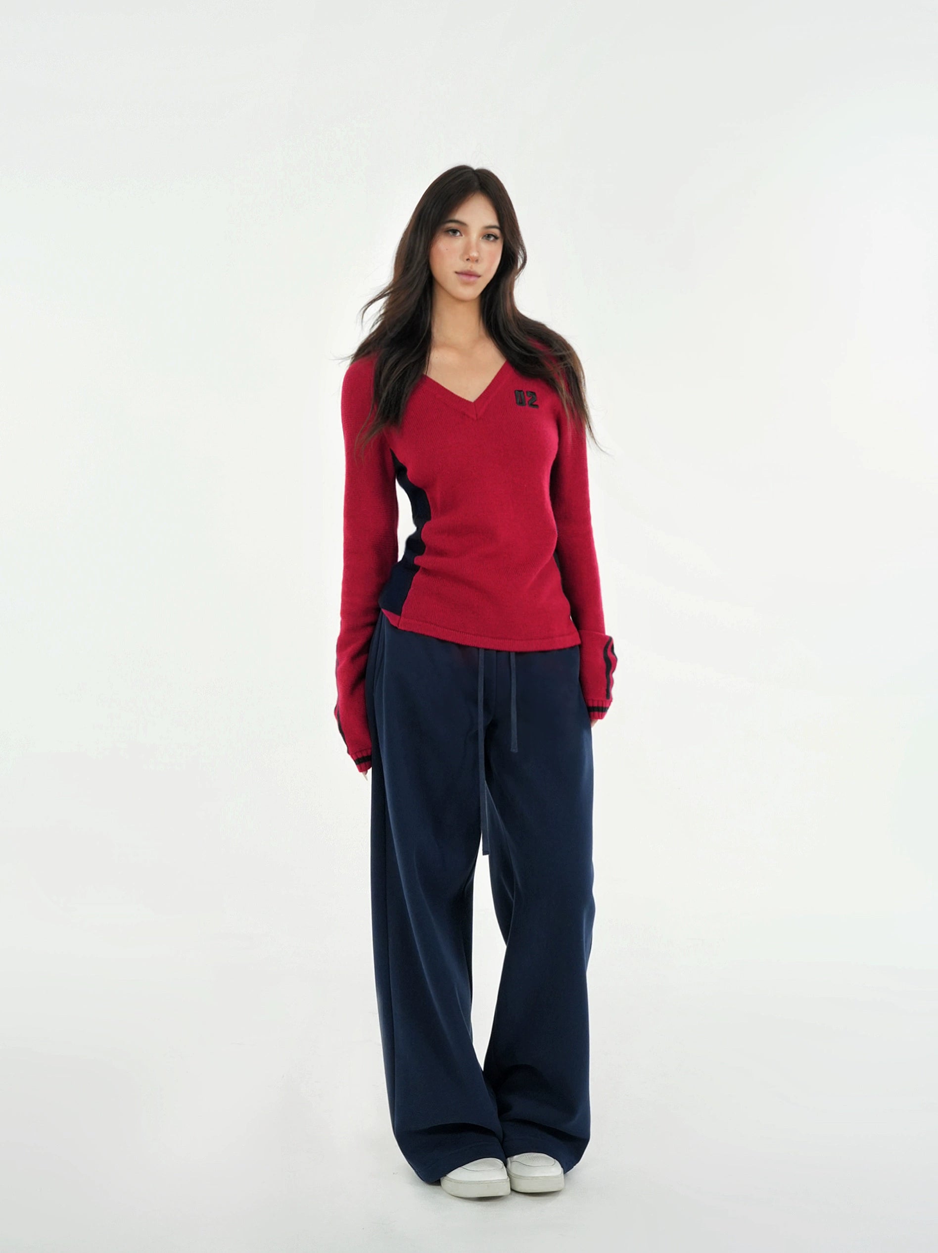 Low-Waist Drawstring Straight-Leg Sweatpants