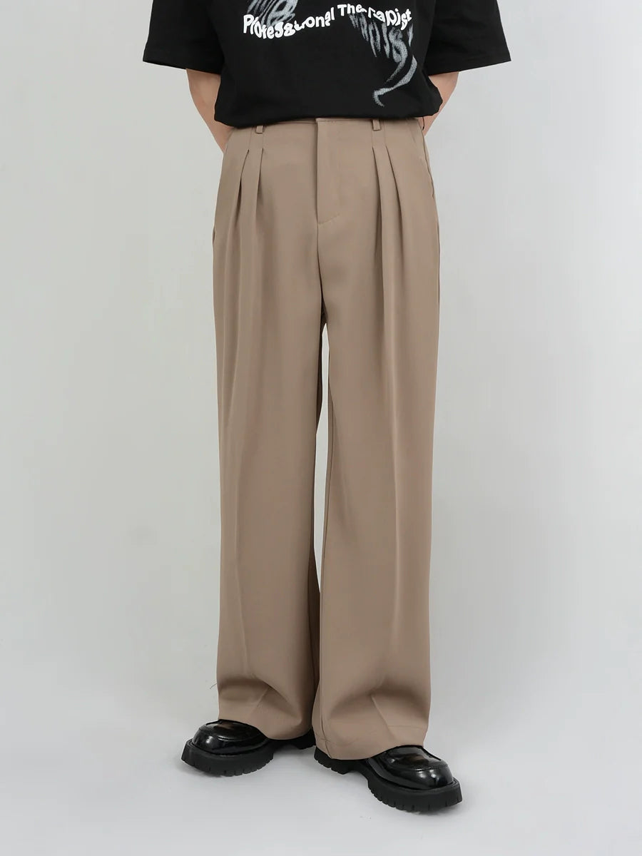 Pleated Wide-Leg Trousers