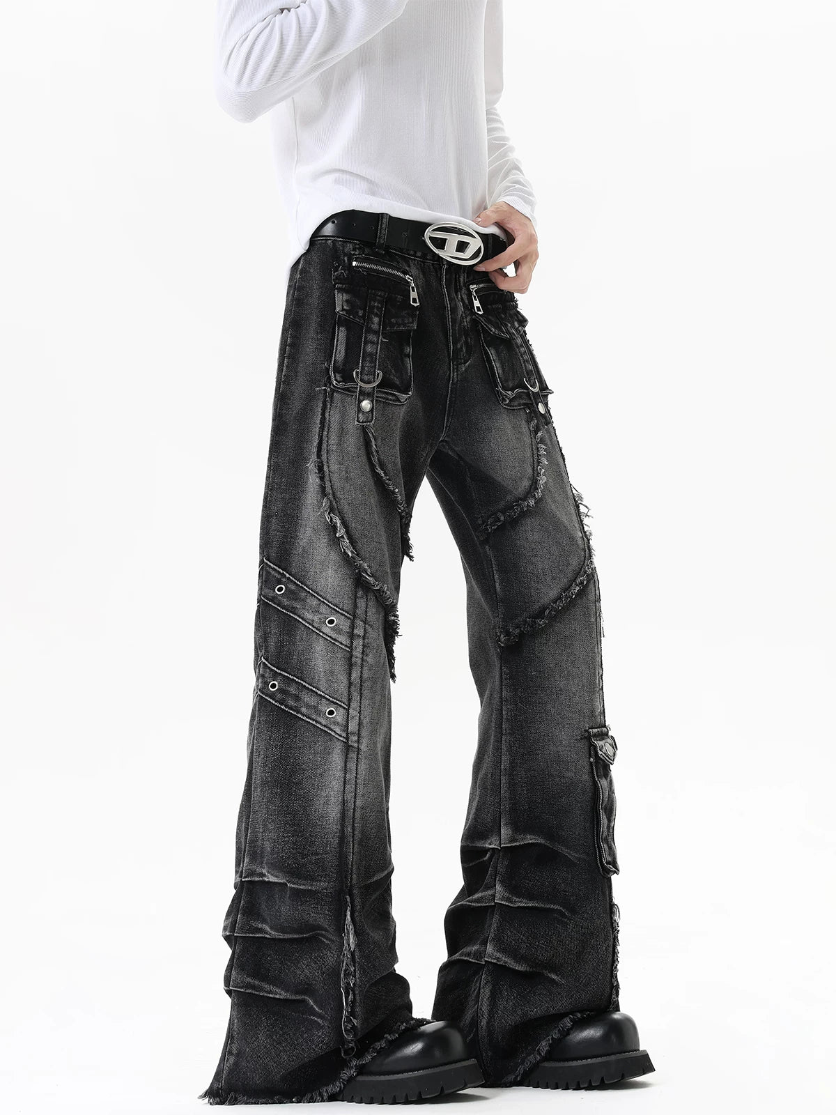 Midnight Havoc Utility Flare Jeans