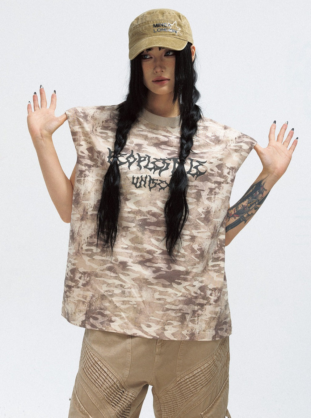 Men's Punk Letter Wash Vest Top