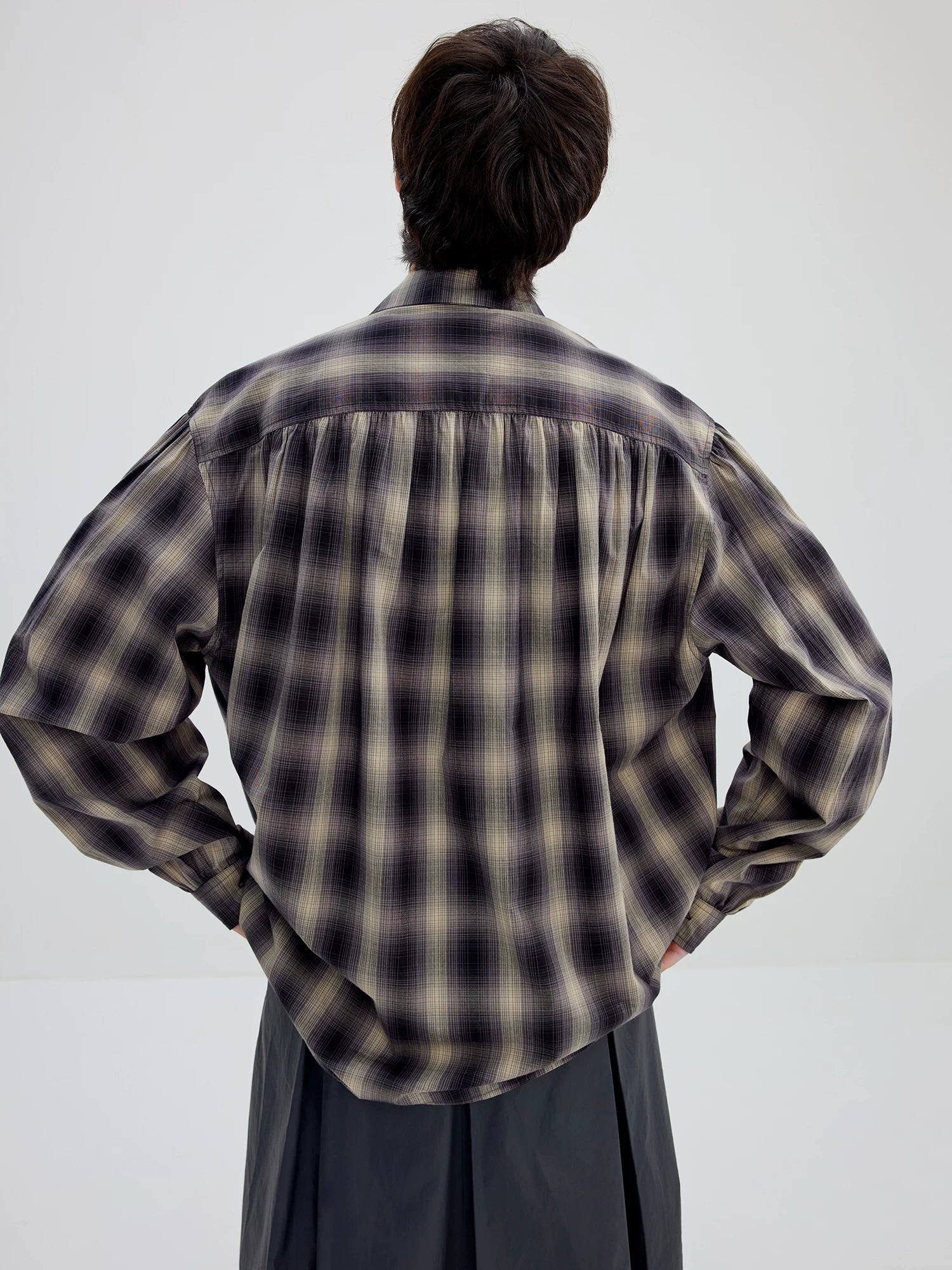 Oversized Plaid Button-Up Shirt