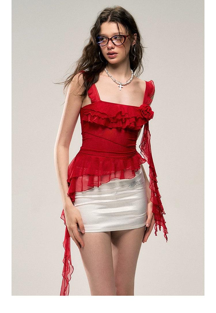 Flamenco Flair Ruffle Top