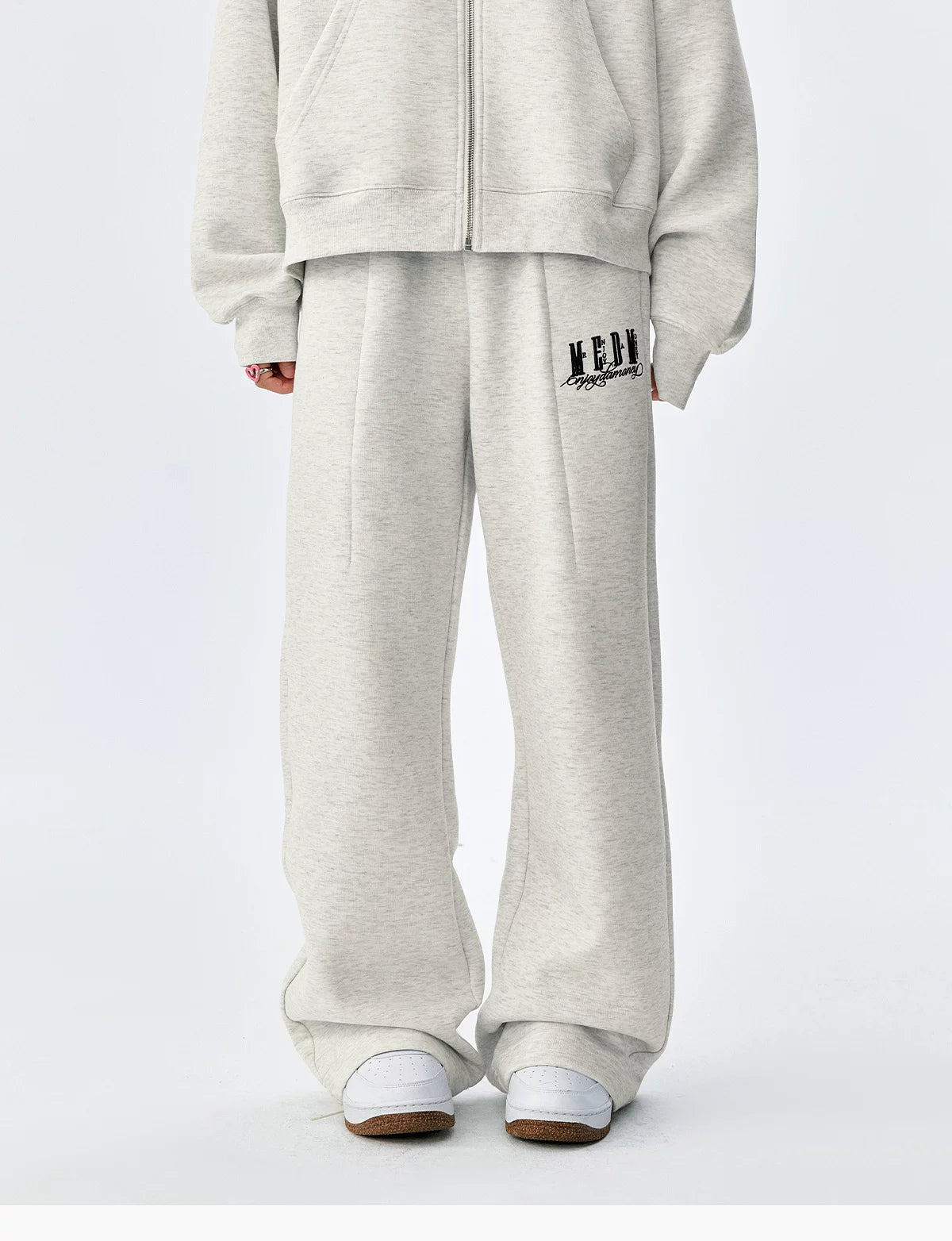 Logo Embroidered Wide-Leg Drawstring Sweatpants