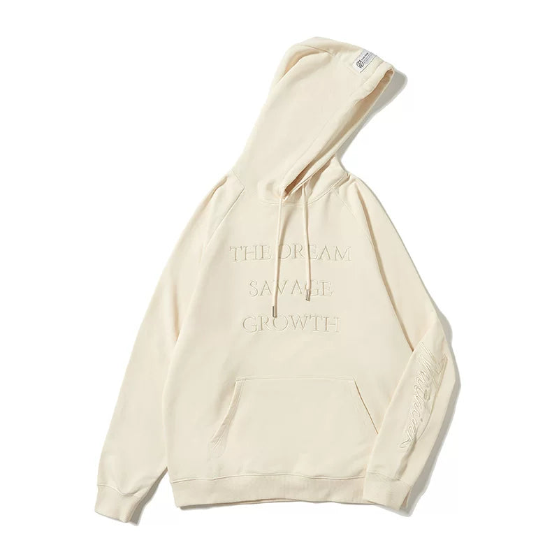 Embossed Lettering Oversized Pullover Hoodie
