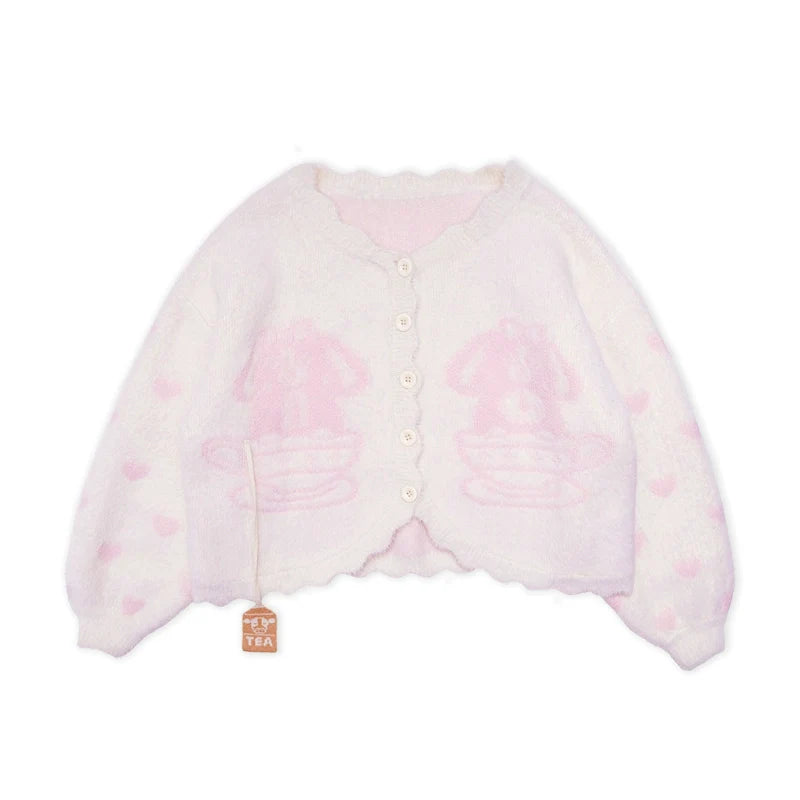 Fluffy Cloud Button Cardigan Sweater