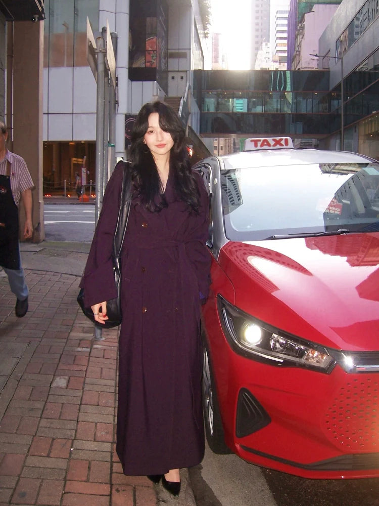 Long Belted Trench Coat