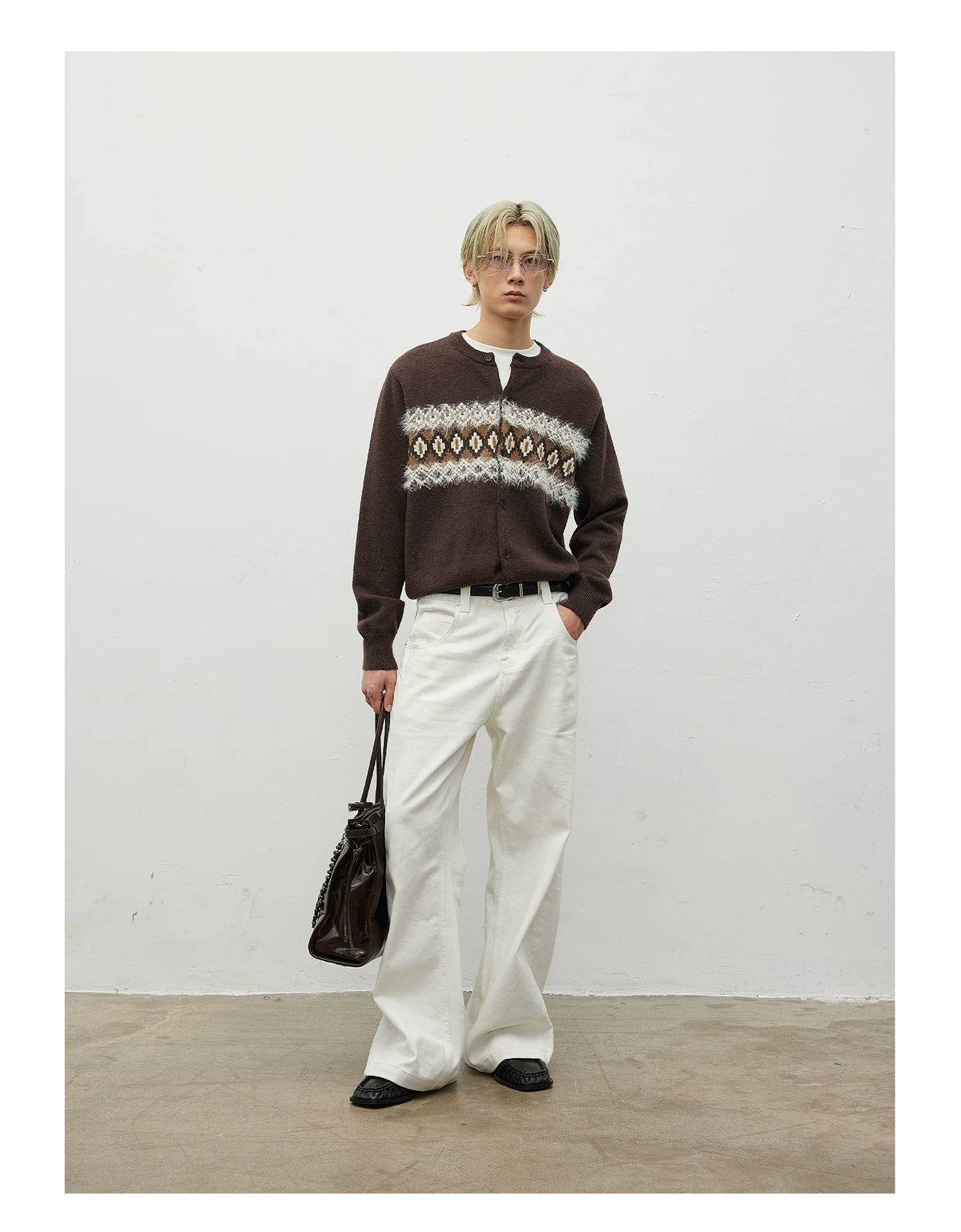 Alden Fair Isle Fuzzy Knit Cardigan