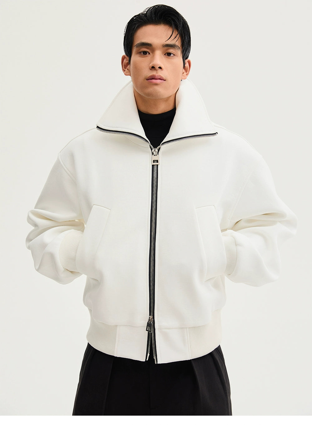 CollarRamp High-Neck Zip Bomber