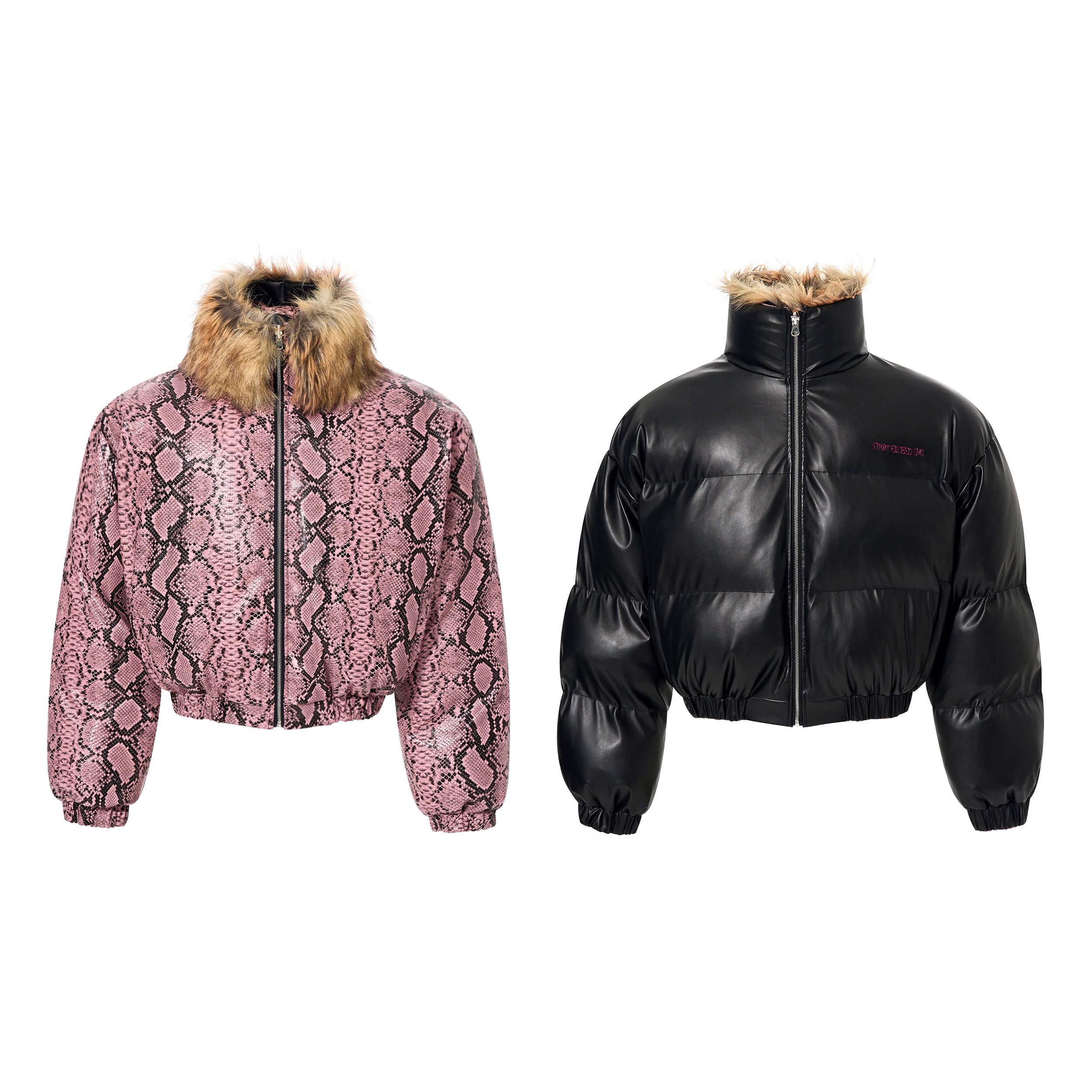 Venom Blush Python Puffer Jacket