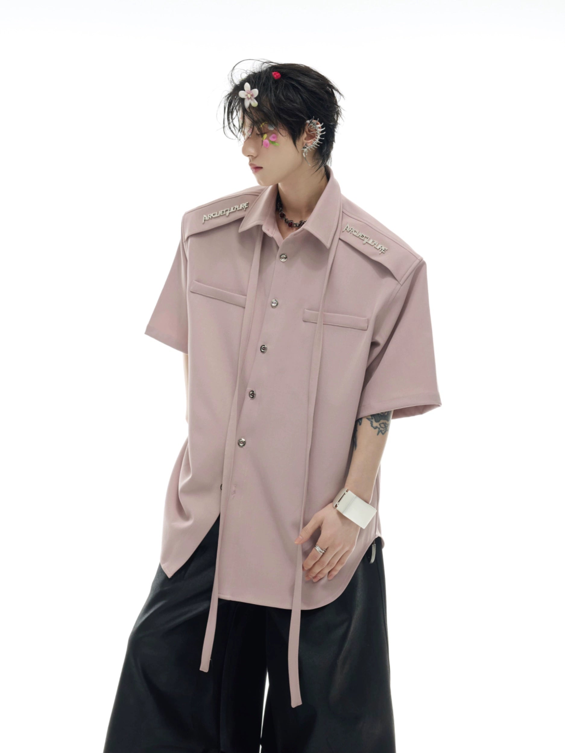 Dusty Pink Oversized Button-Up Shirt