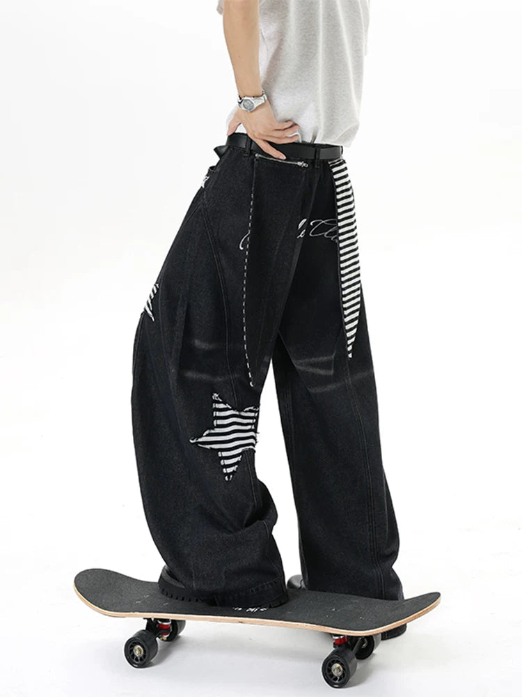 Midnight Stripe Star Balloon Jeans