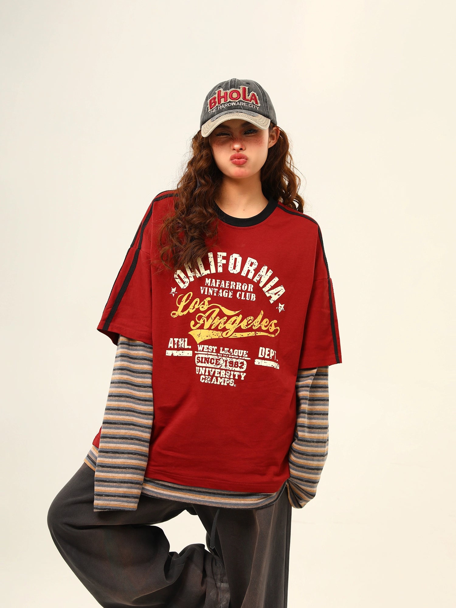 Retro Varsity Layered Street Tee