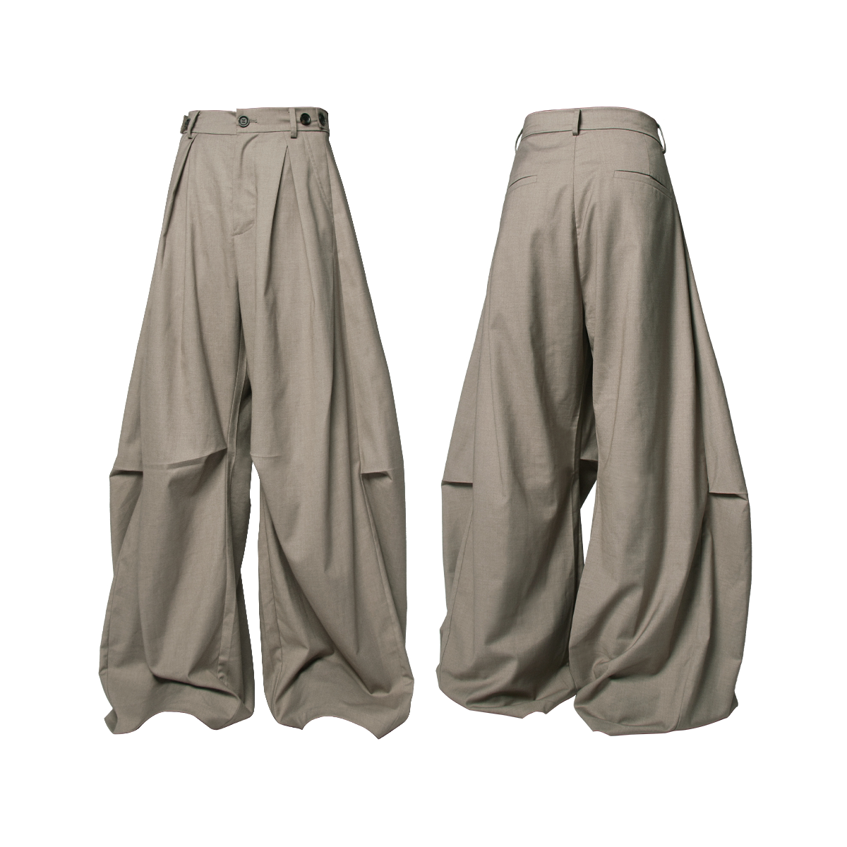 Architectural Pleated Leg Trousers