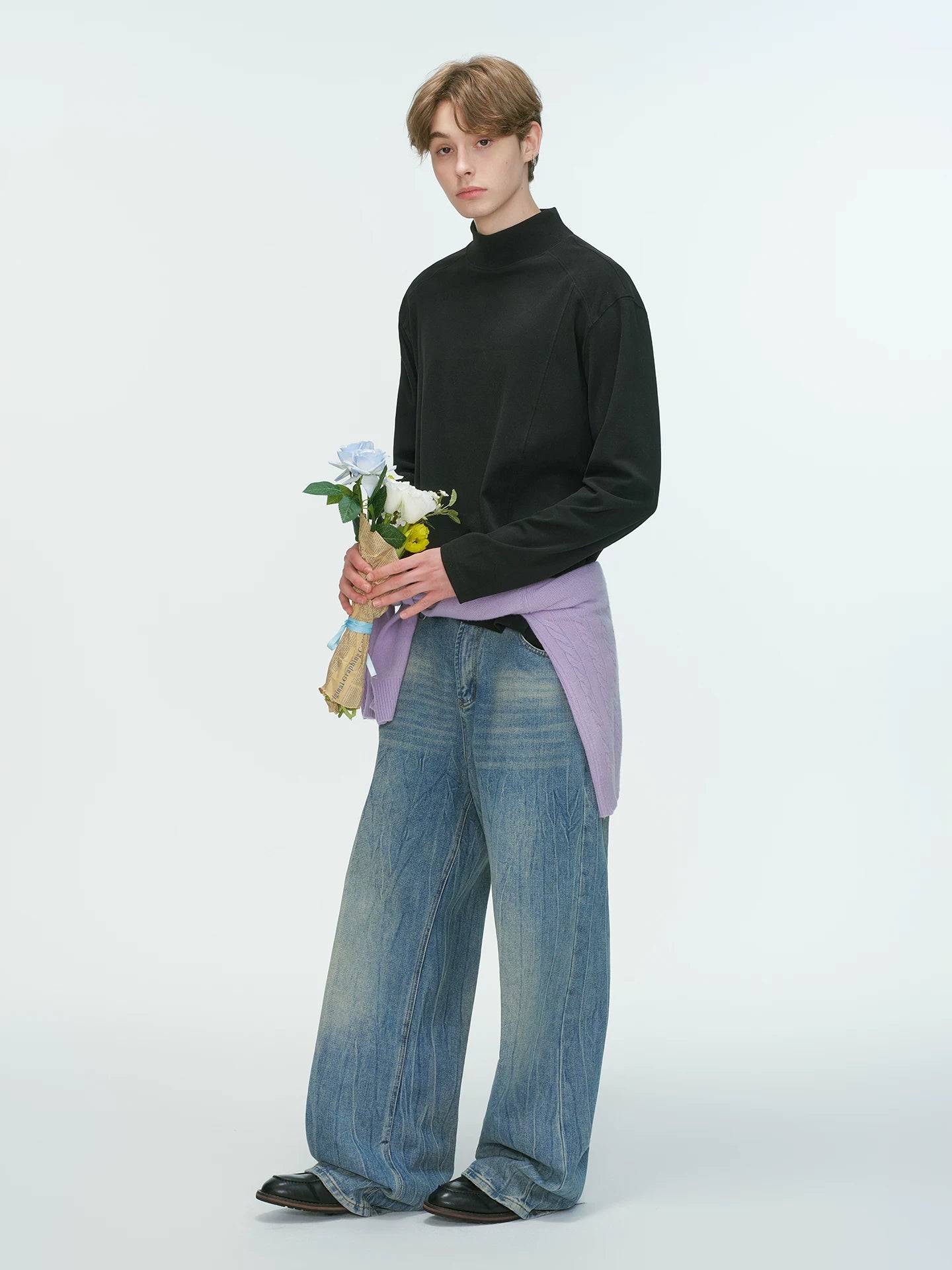 Draped Edge Mockneck Top