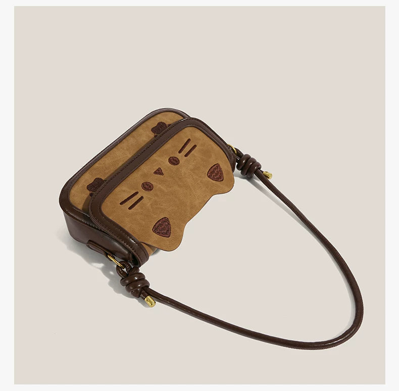 Cinnamon Kitty Charm Shoulder Bag