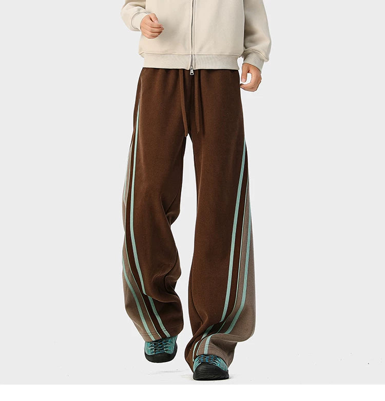 Mint-Stripe Varsity Track Pants