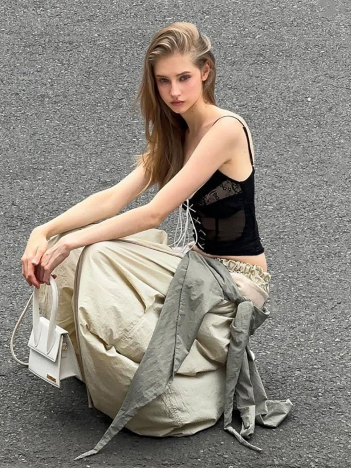 Deconstructed Drawstring Cargo Pants