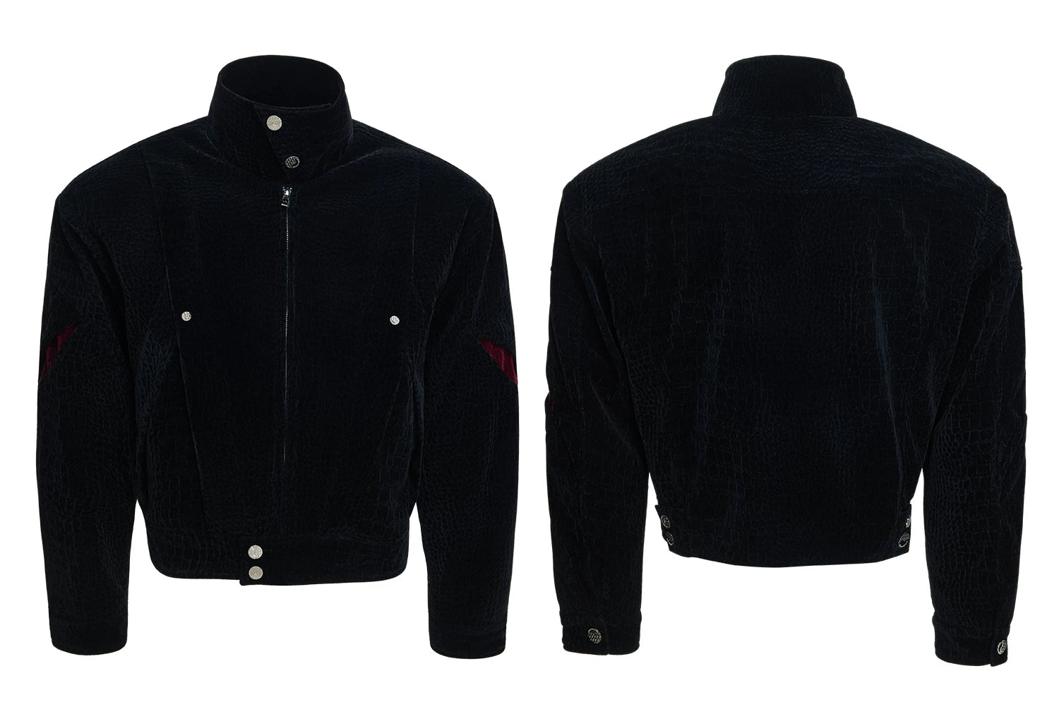 Crimson & Onyx Regent Velvet Moto Blouson