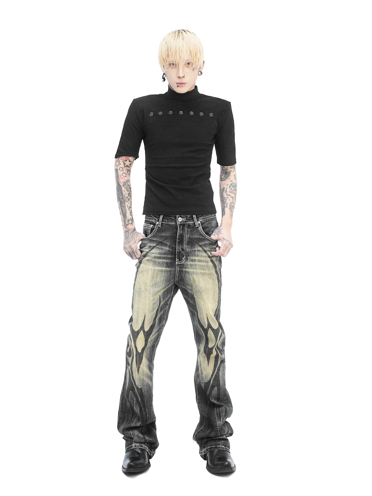 Crimson Sigil Spire Mockneck Tee