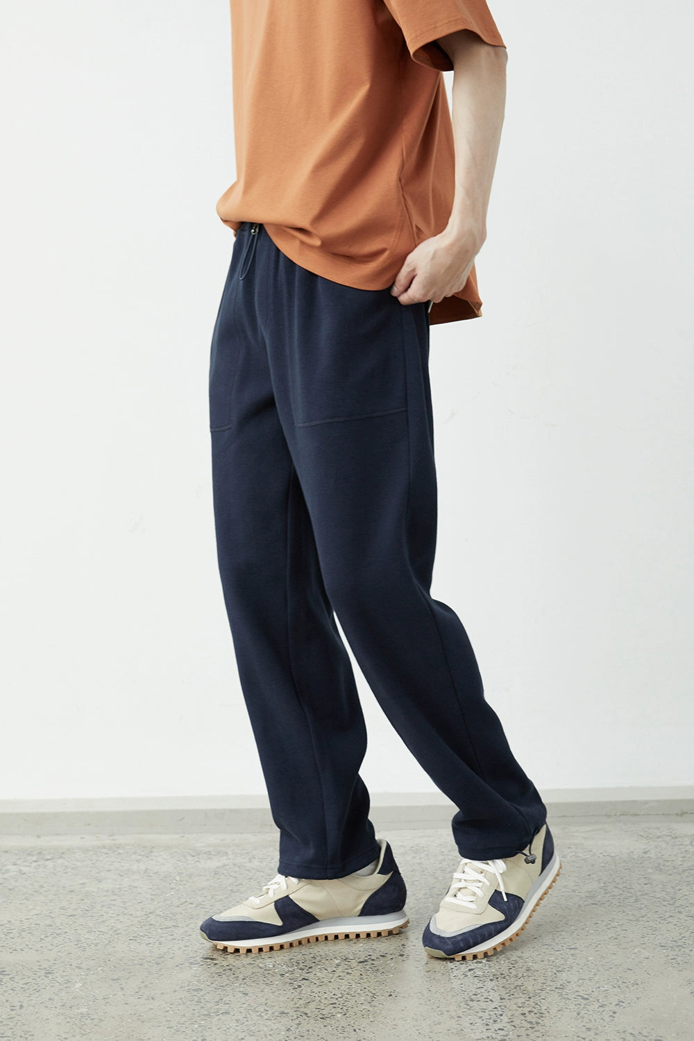 Drawstring Wide-Leg Athletic Pants