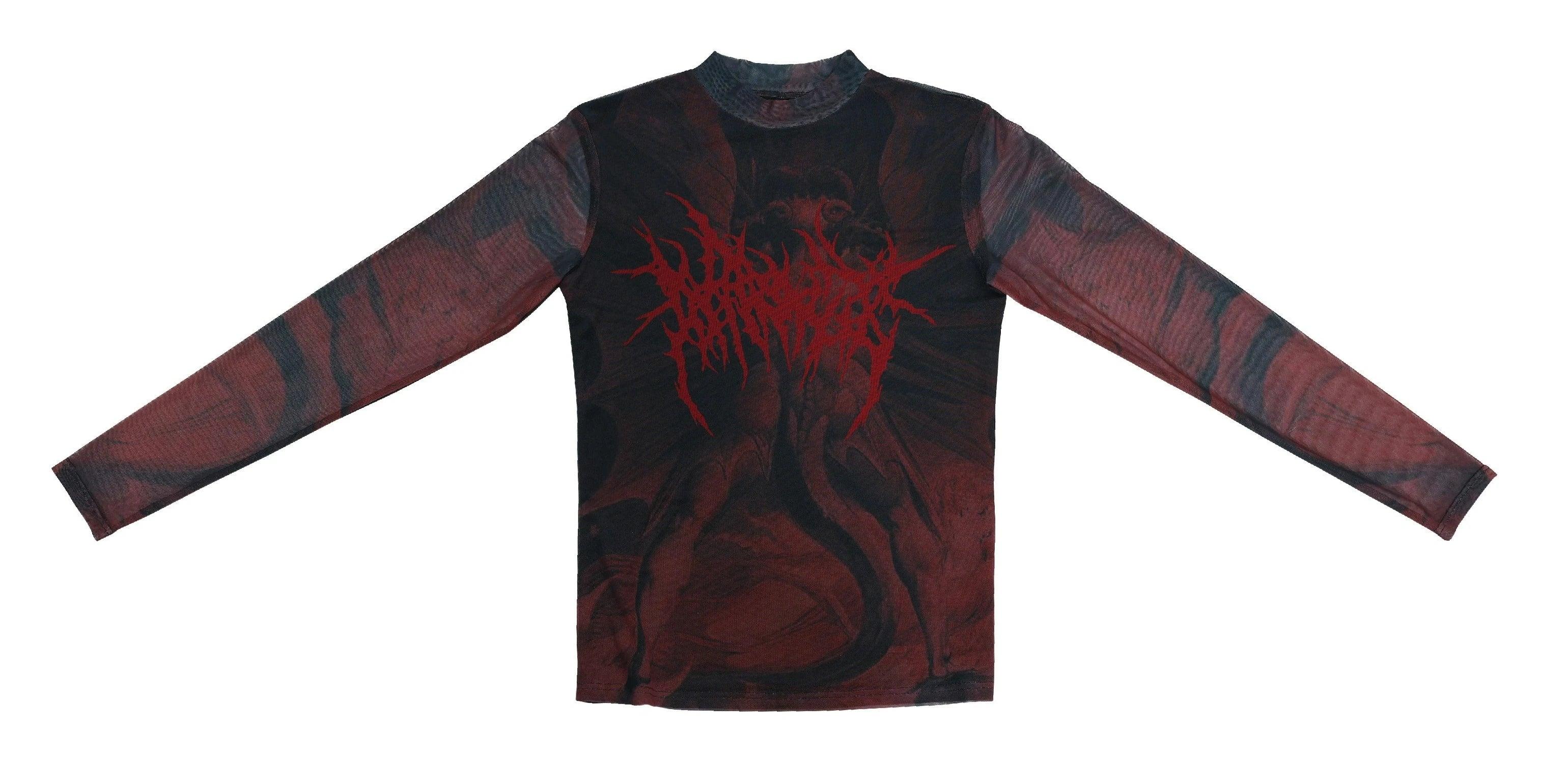 Gothic Metal Band-Style Long-Sleeve Shirt