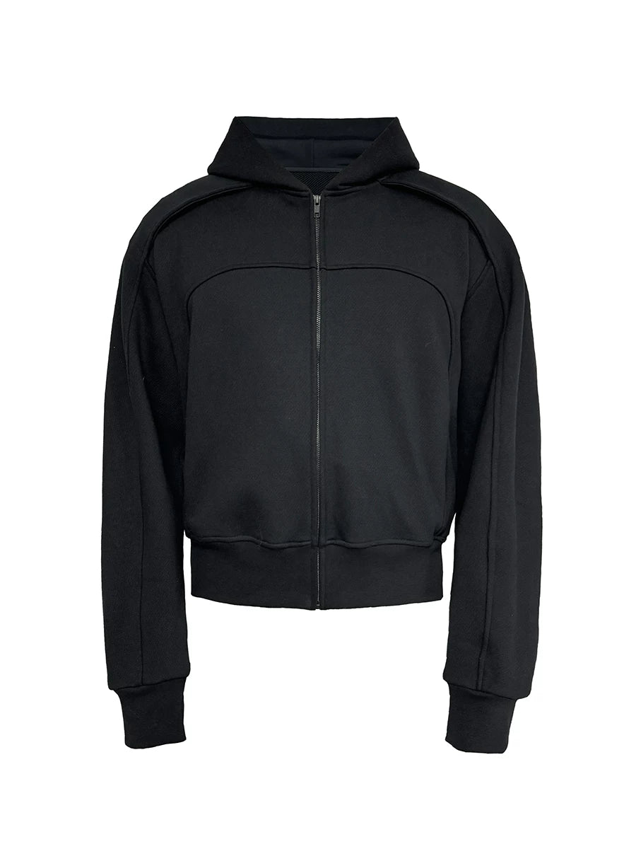 Panelled Zip-Up Hoodie