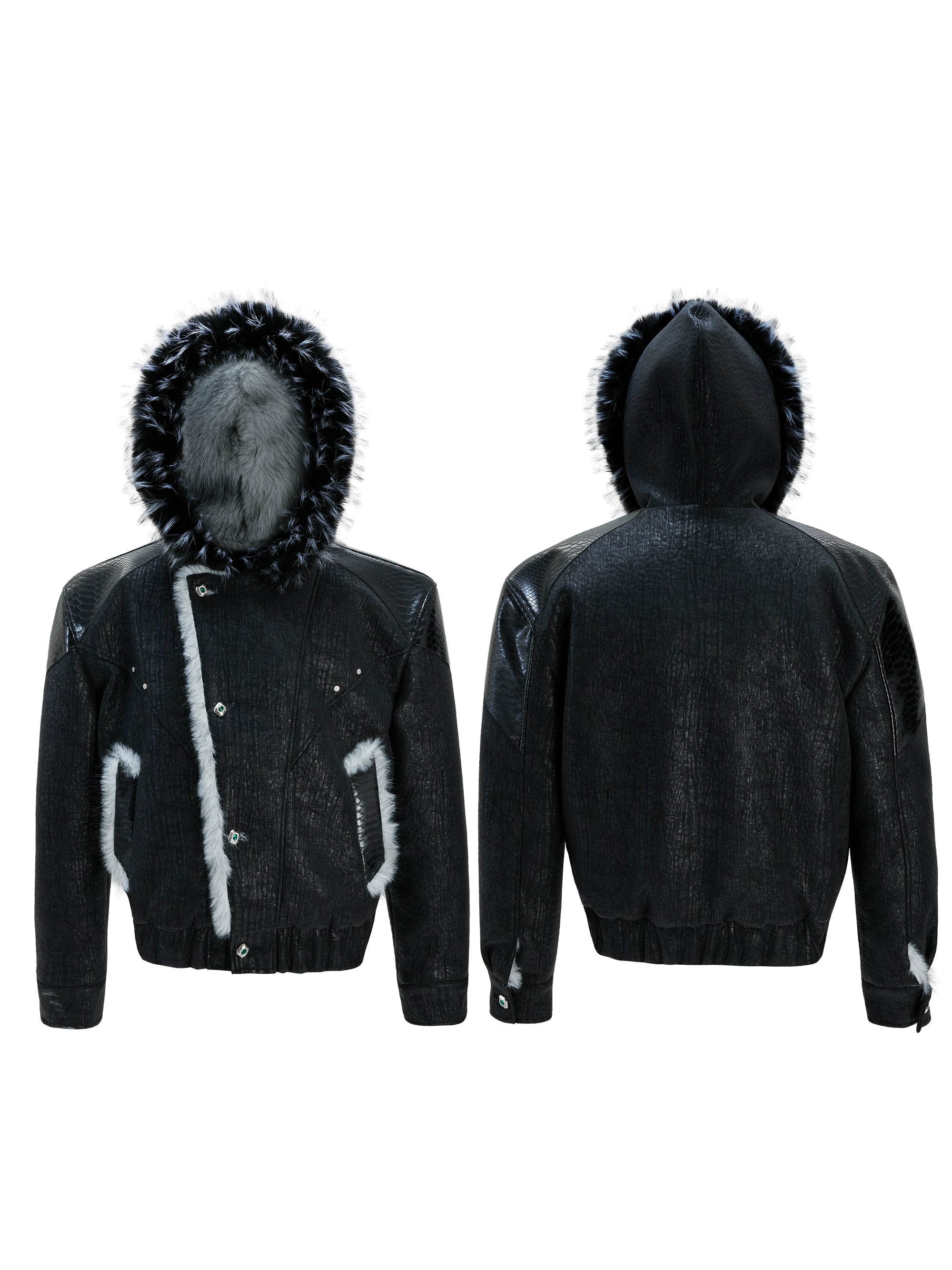 Faux Fur Lined Hooded Bomber Jackets