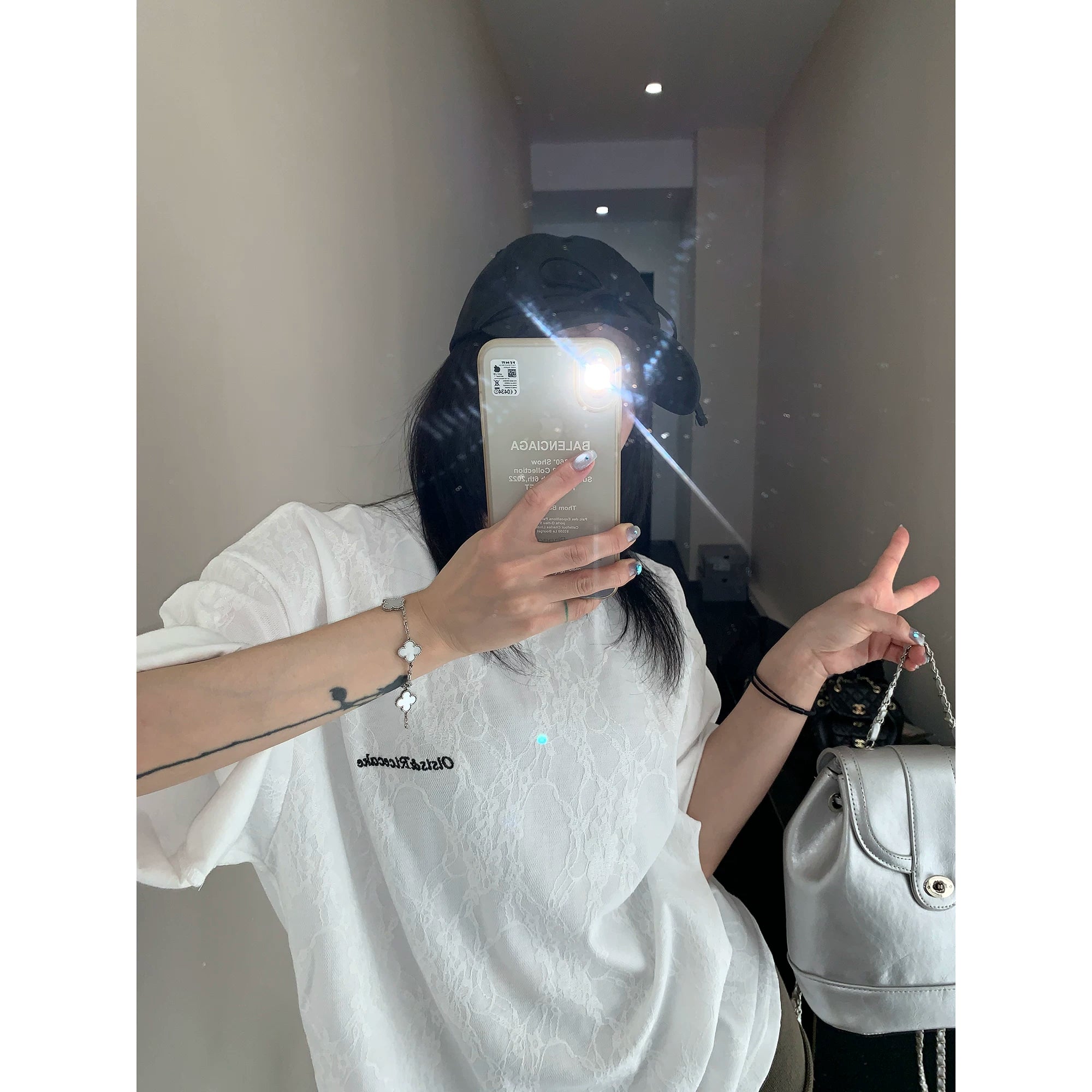 Frosted Vein Marble Oversize Tee