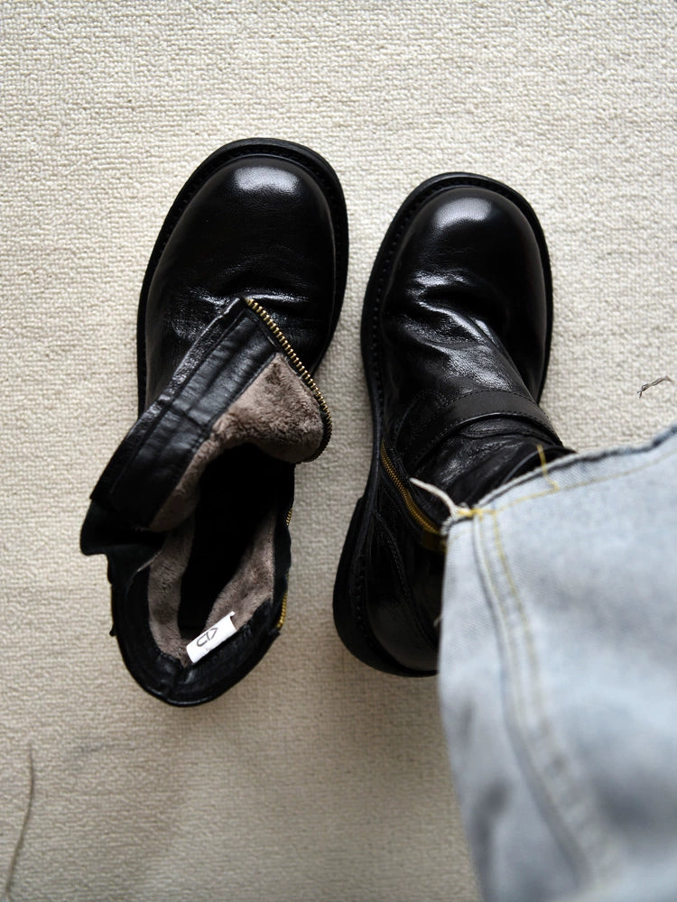 Double Buckle Lamb Boots