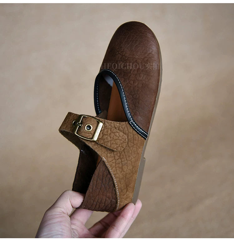 Maren Two-Tone Textured Mary Jane Flats