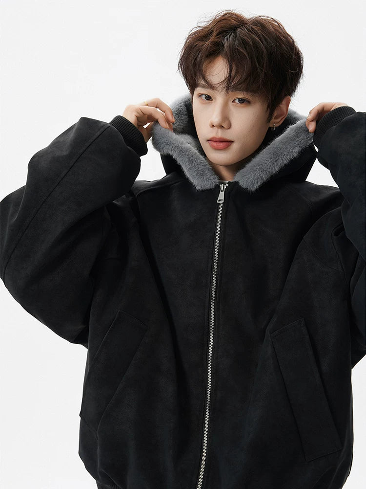 Dunecloud Plush‑Lined Hooded Bomber