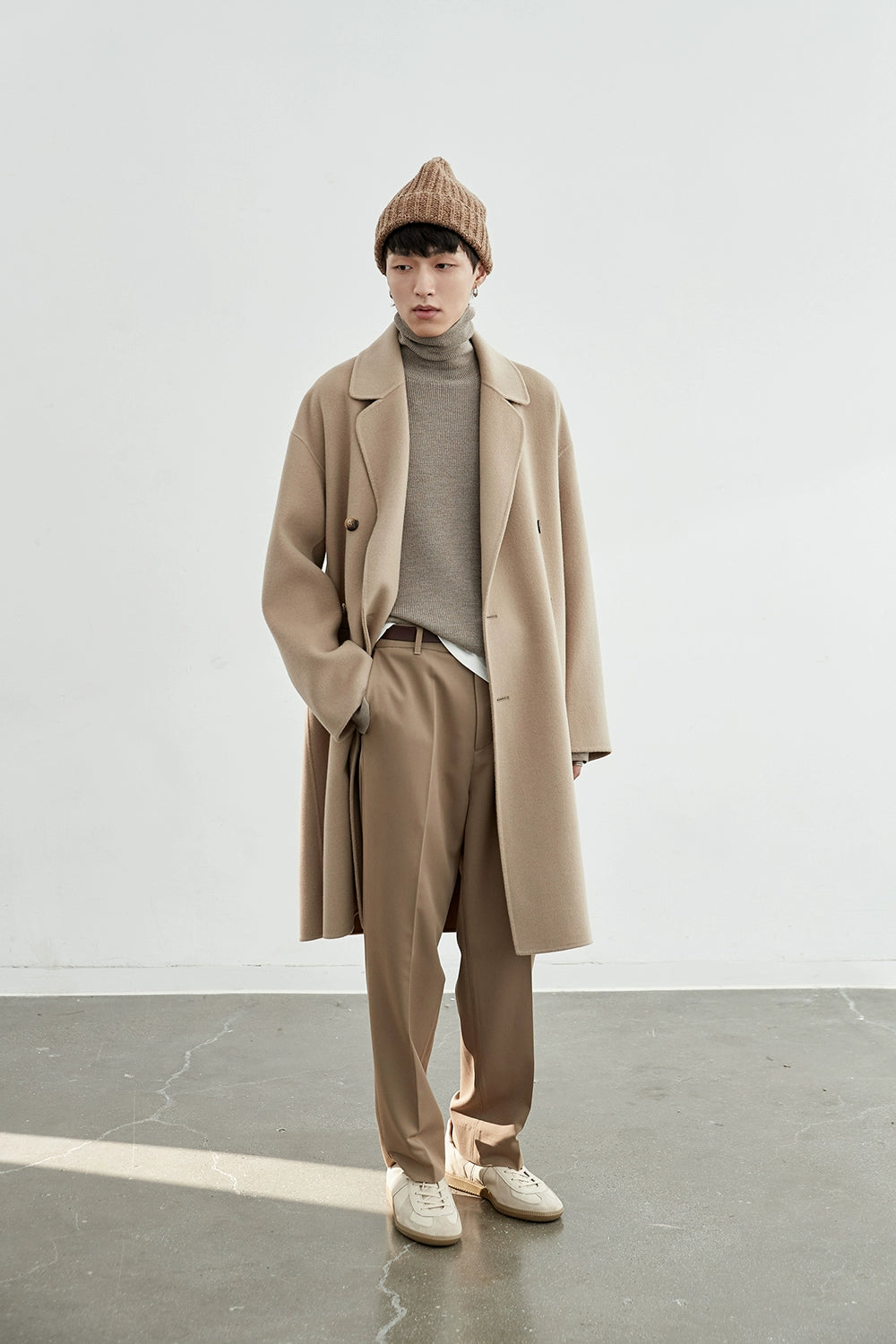 Double-Breasted Oversized Long Coat