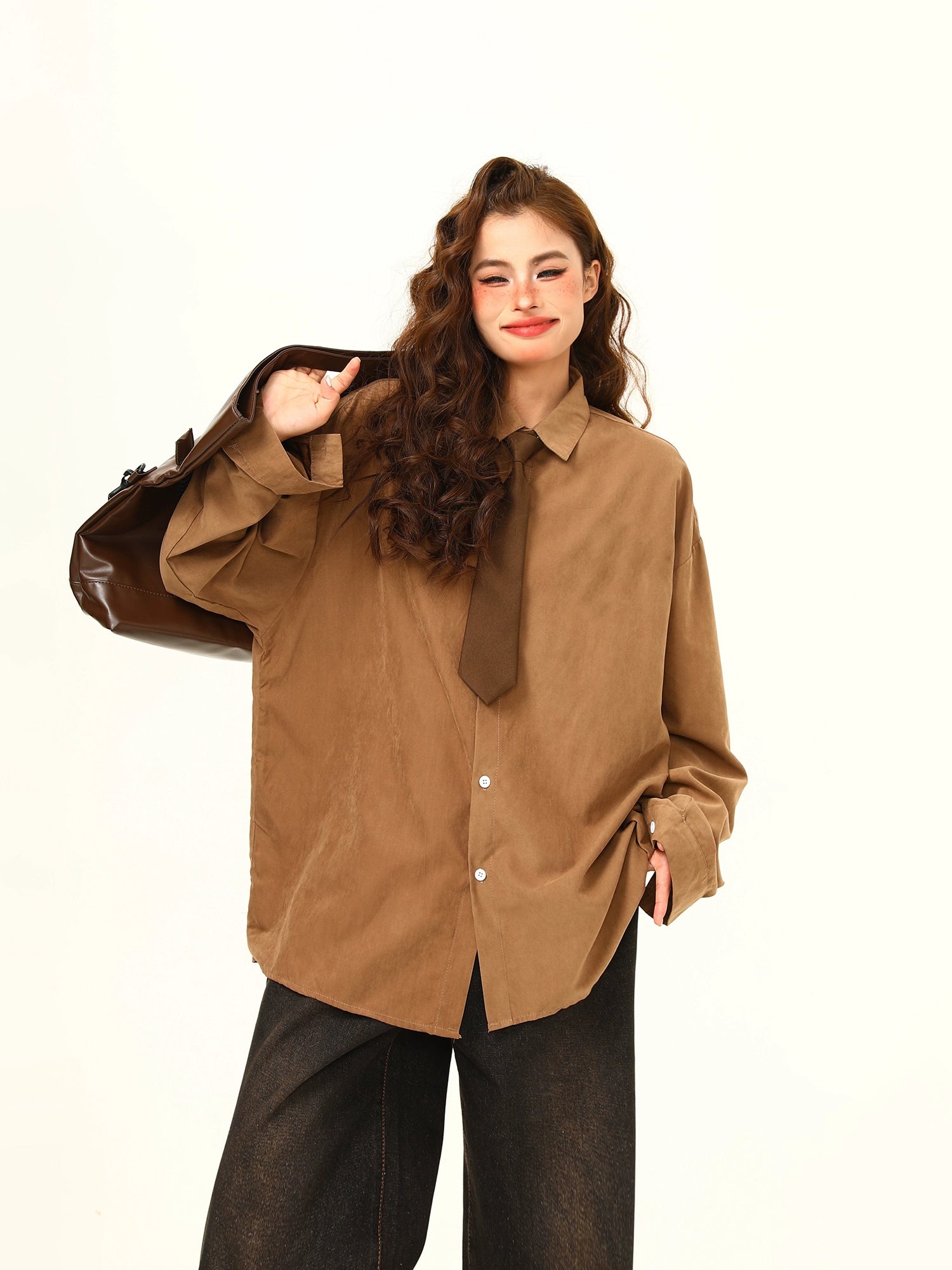 Oversized Shirt with Matching Tie