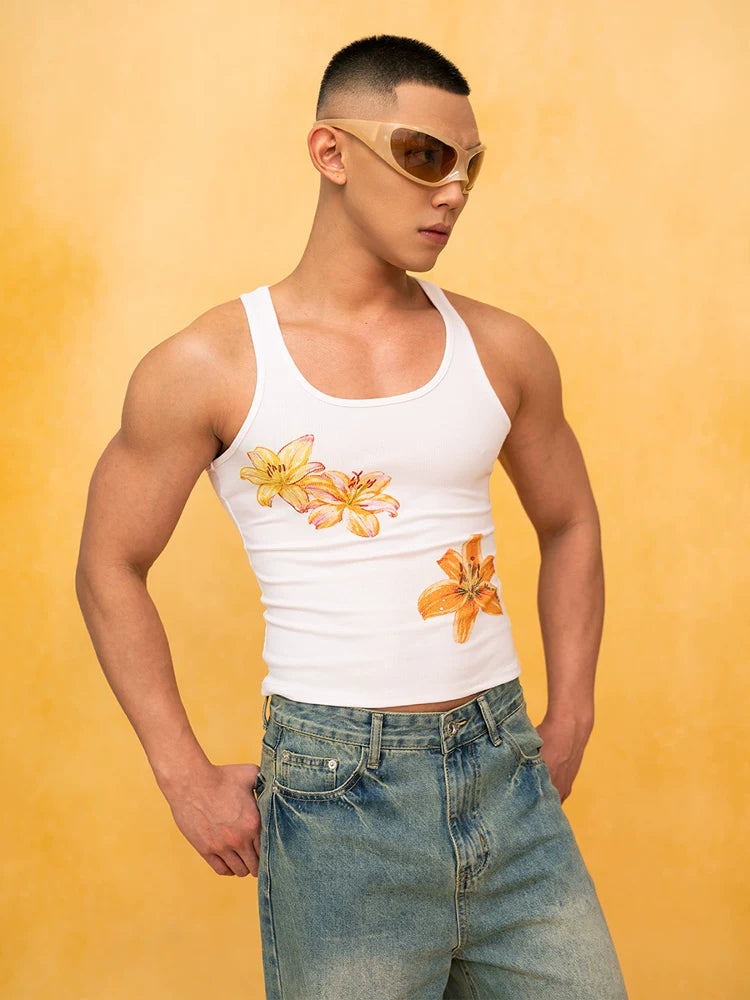 Lilies in Bloom Fitted Tank Top