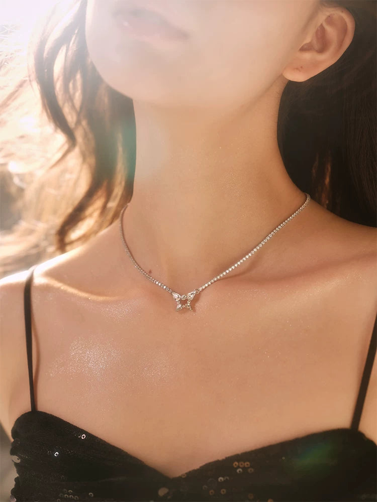Crystal Butterfly Collar Necklace - view 3